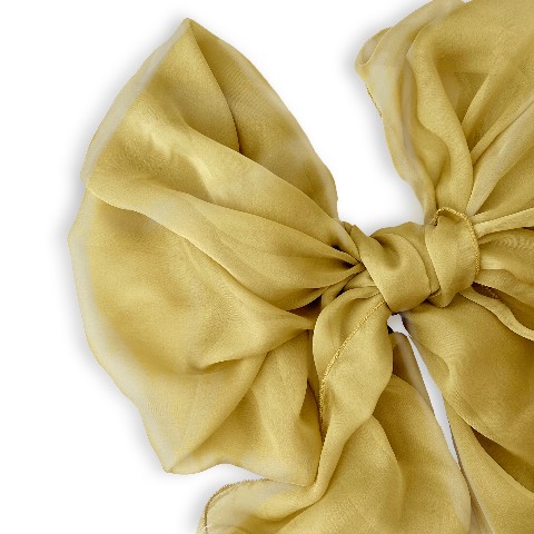 The Single-Layered Silk Chiffon Scarf – Bright Yellow - image 2