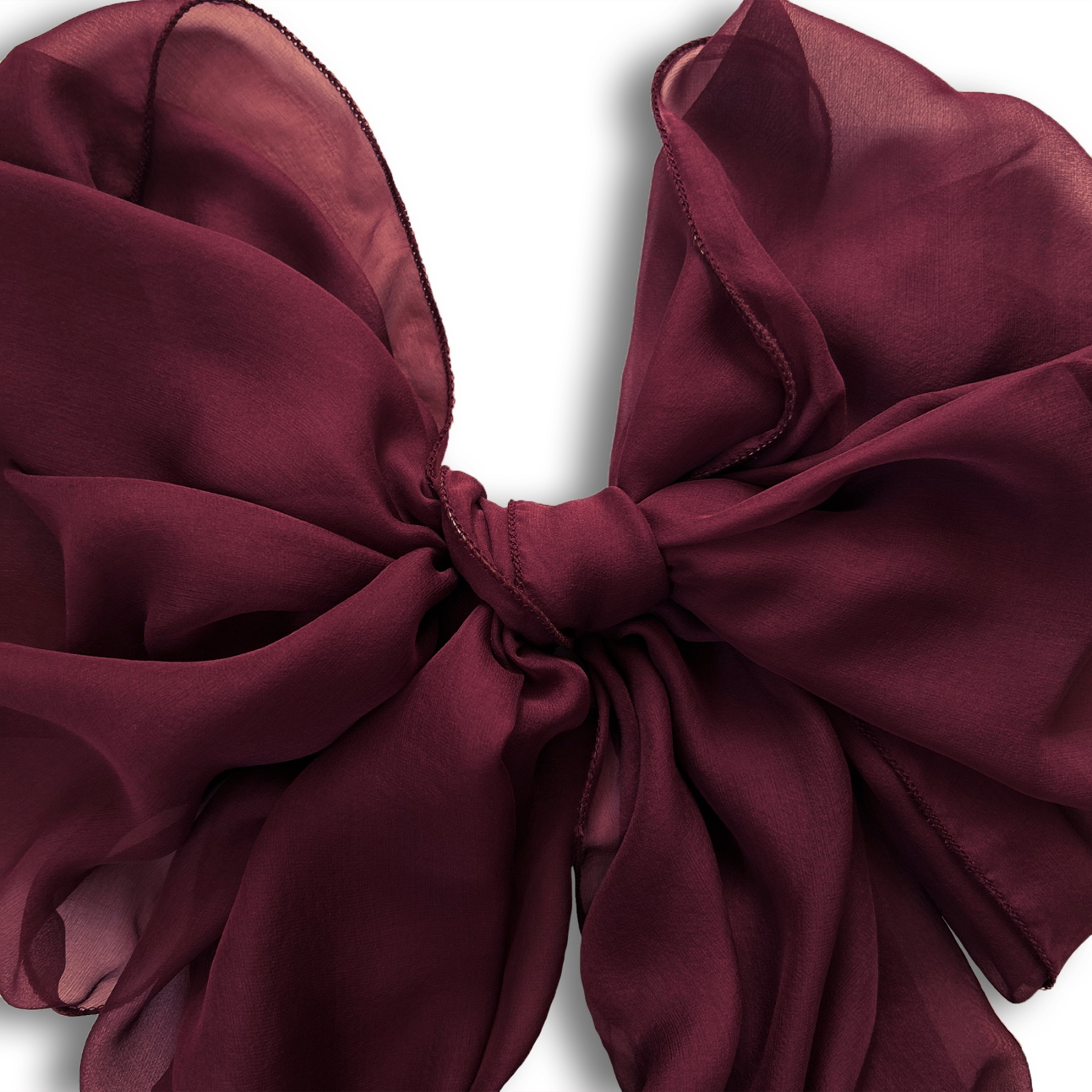 The Single-Layered Silk Chiffon Scarf – Dark Mulberry  - image 2
