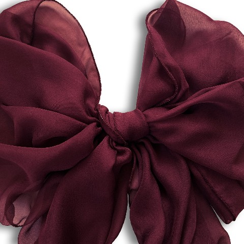 The Single-Layered Silk Chiffon Scarf – Dark Mulberry  - image 2