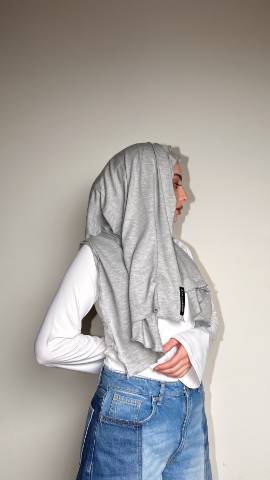 à la Leen jersey headscarf set in heather grey - image 1
