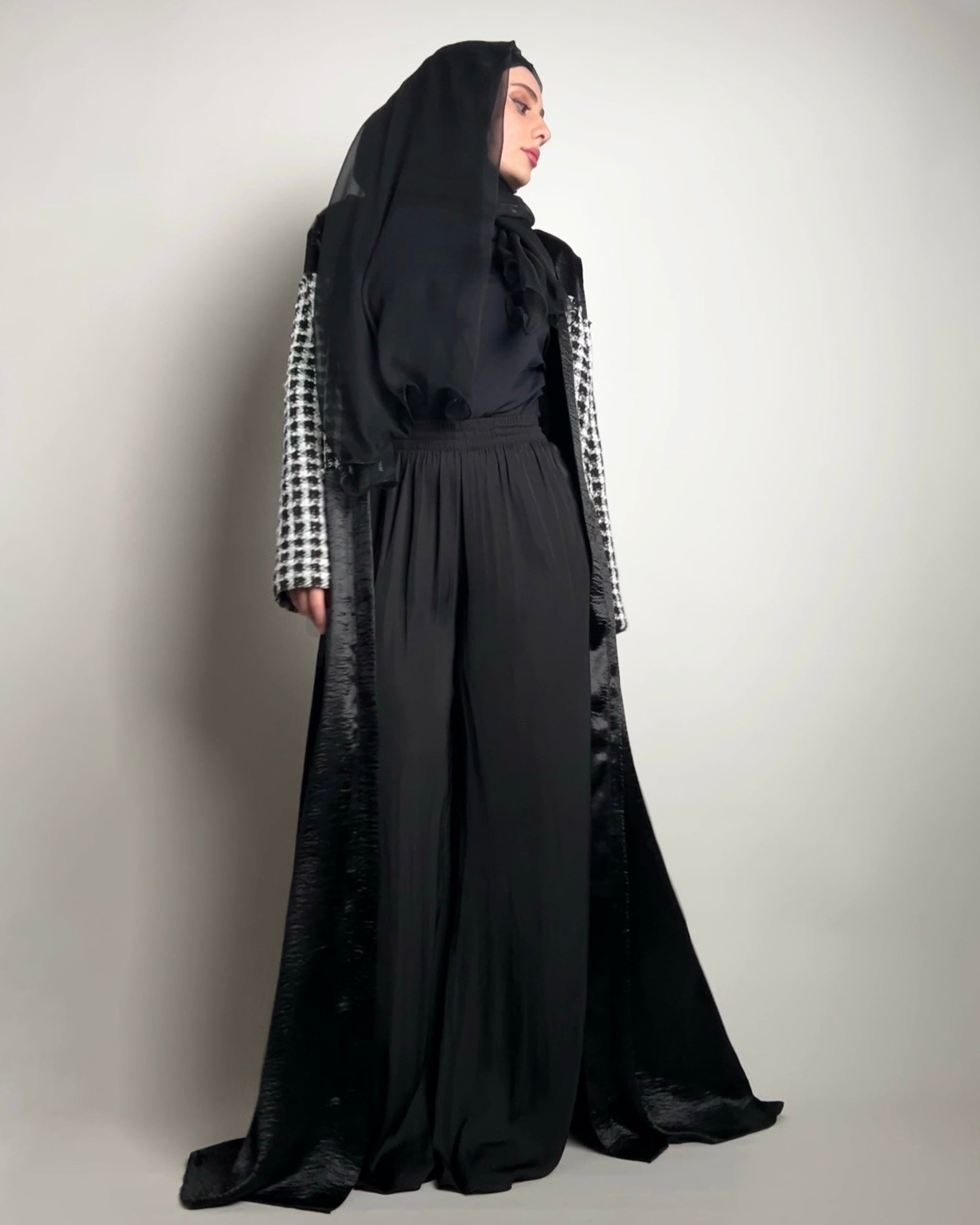 The Abaya- Off-Shoulders in Black and White - image 1