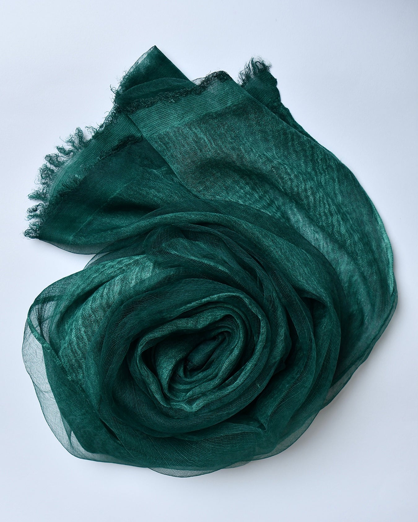 The OrganzaXCotton Double-Layered Scarf in Emerald Green - image 1