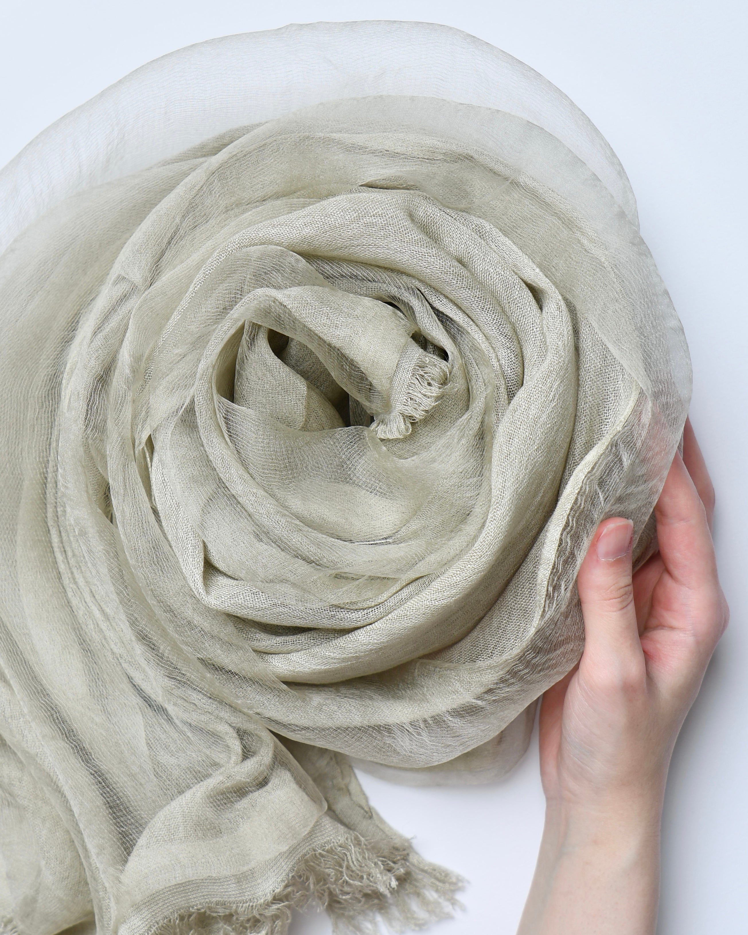 The OrganzaXCotton Double-Layered Scarf in Forest Beige - image 1