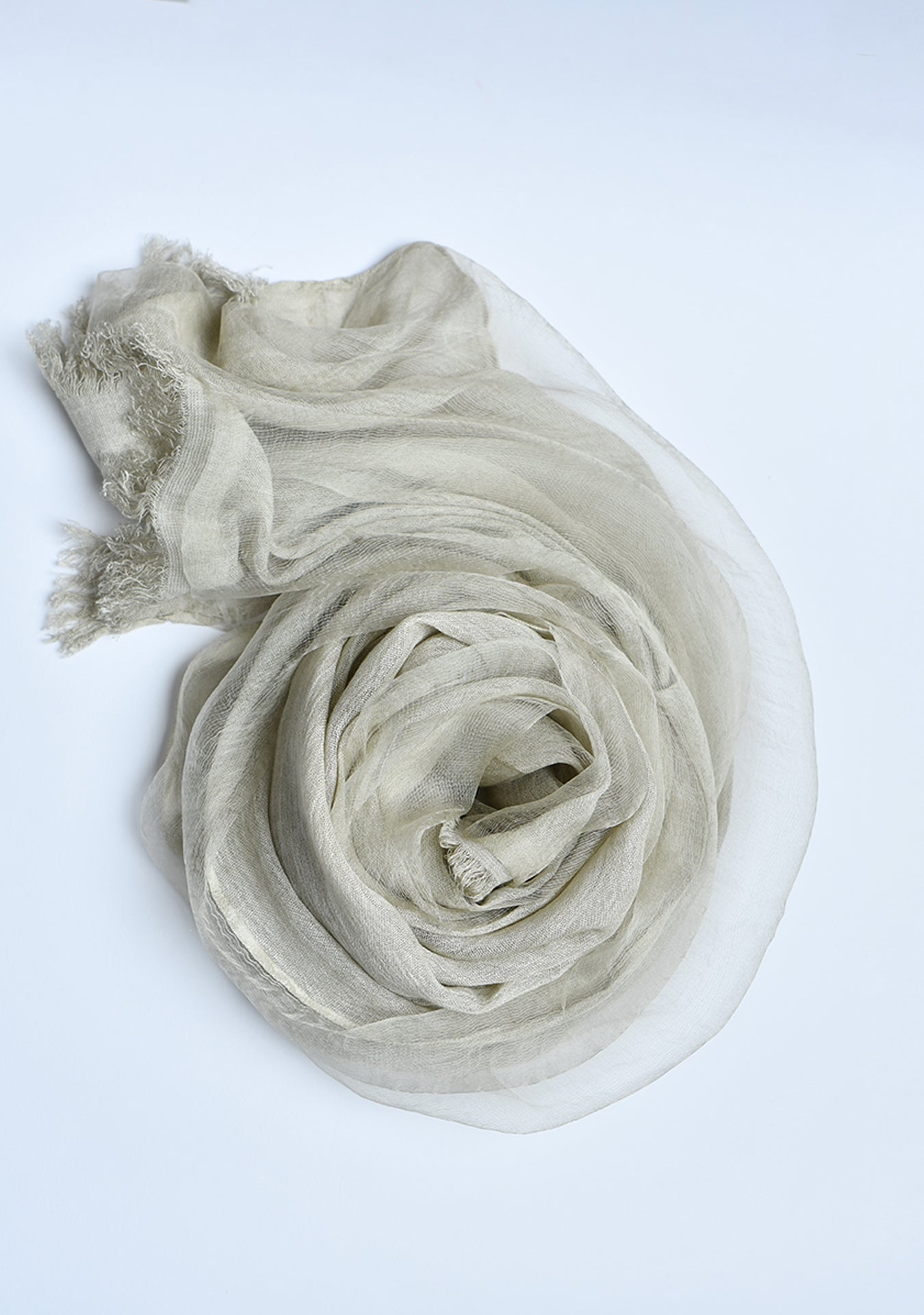 The OrganzaXCotton Double-Layered Scarf in Forest Beige - image 2