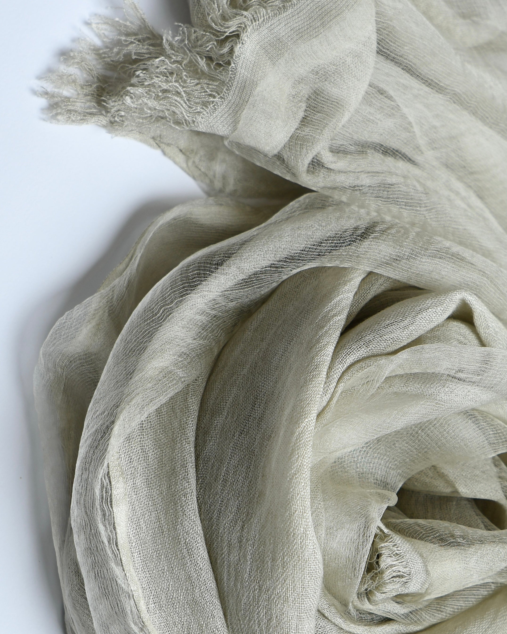 The OrganzaXCotton Double-Layered Scarf in Forest Beige - image 3