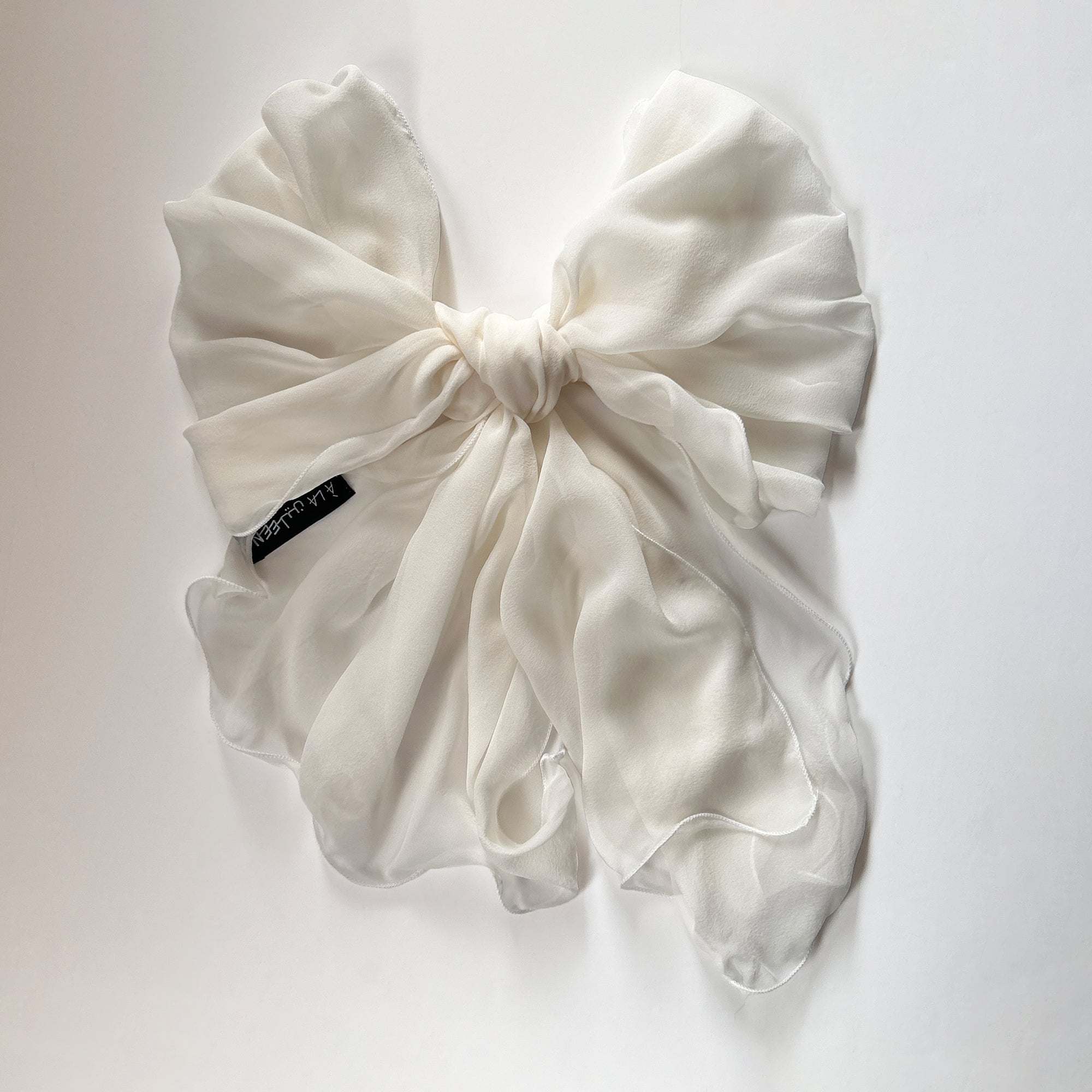 The Single-Layered Silk Chiffon Scarf – Off-White - image 2