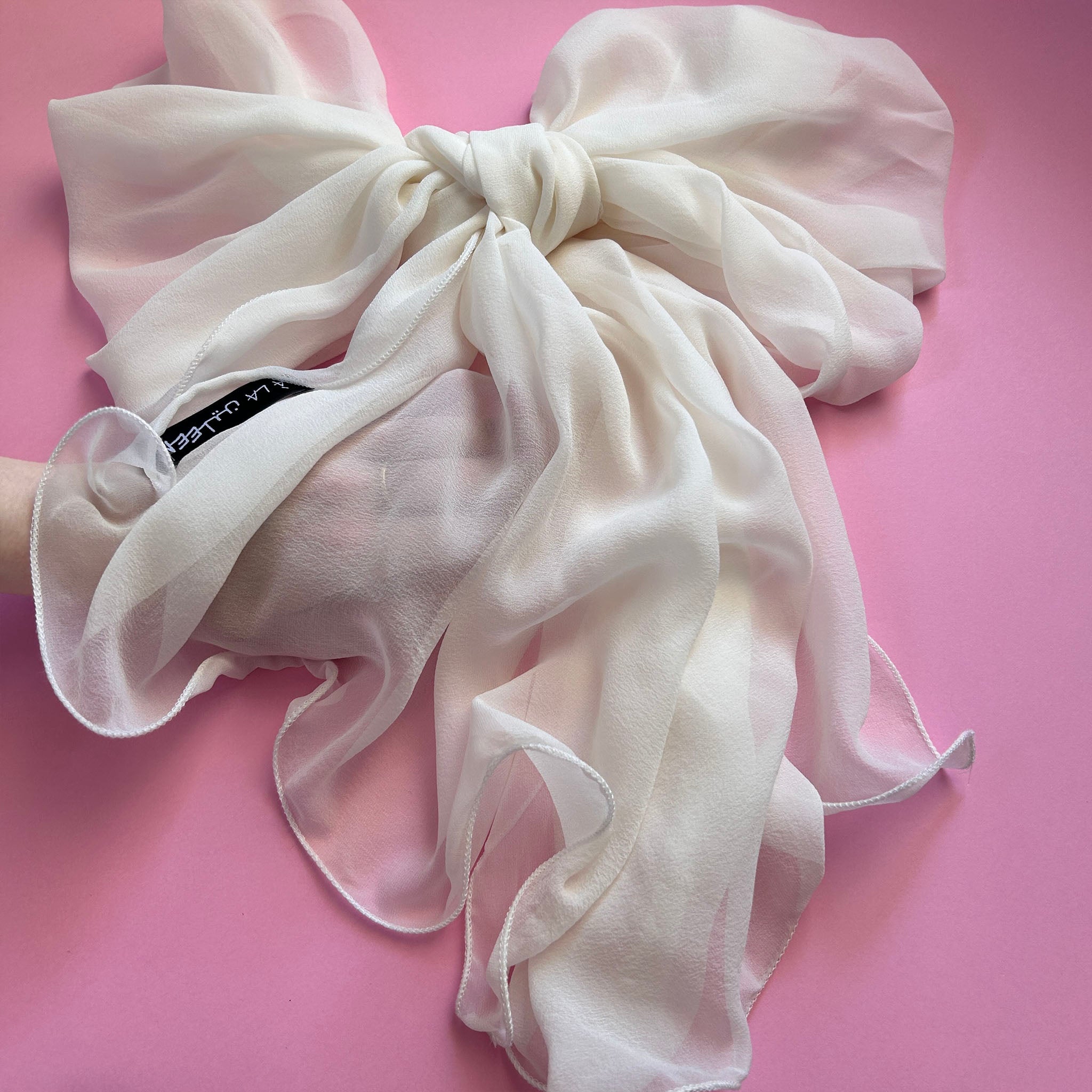 The Single-Layered Silk Chiffon Scarf – Off-White - image 5