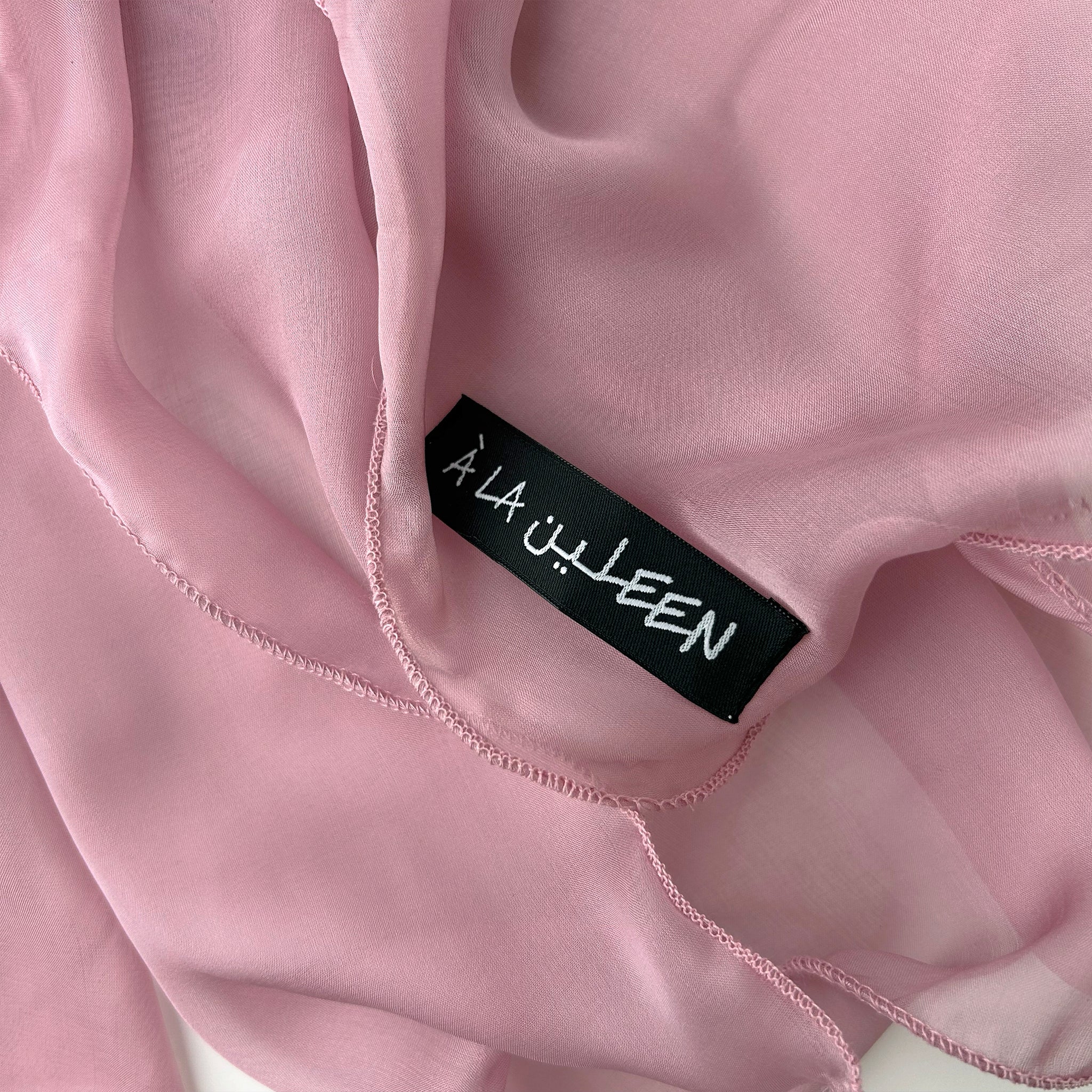 The Single-Layered Silk Chiffon Scarf – Dusty Mauve Rose - image 2