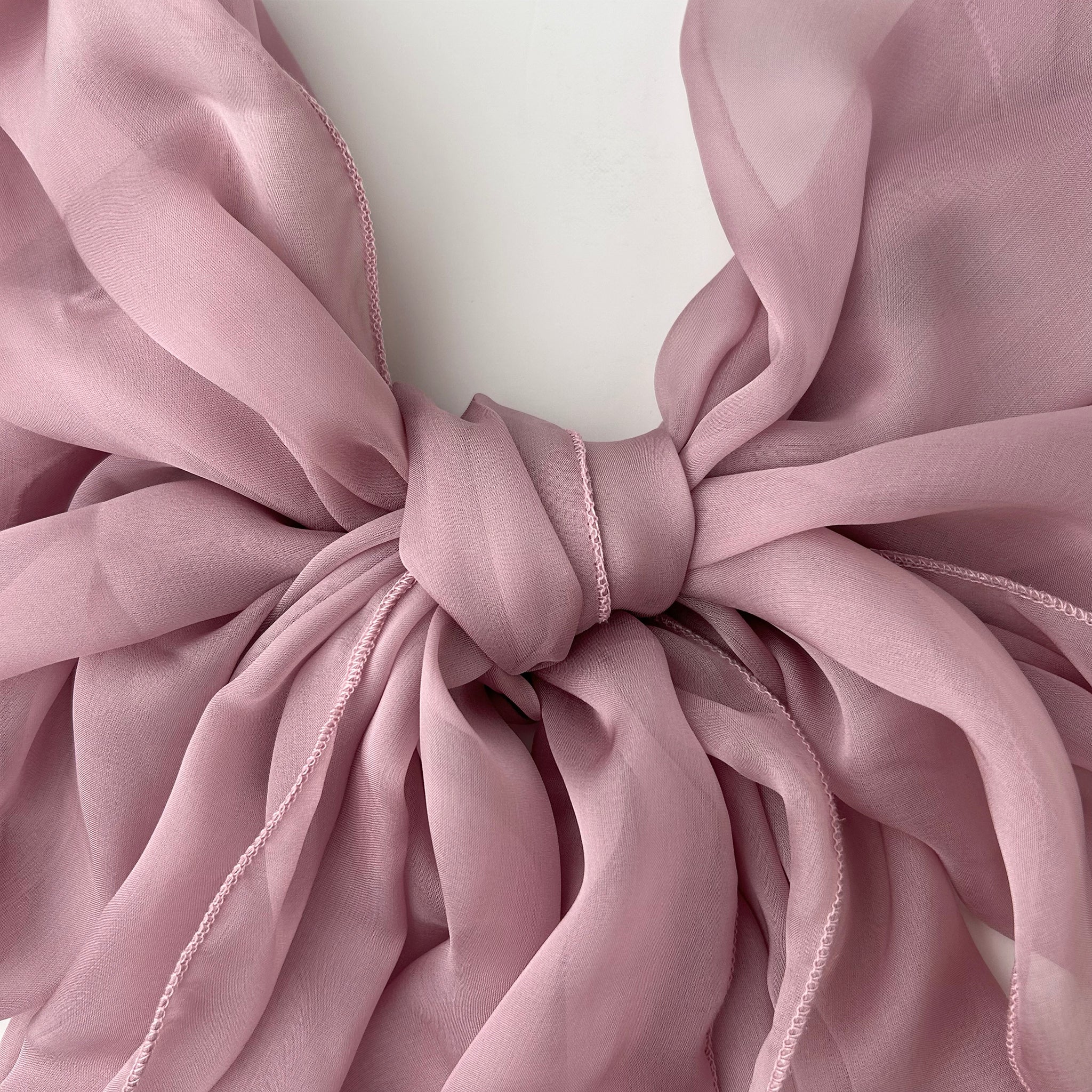 The Single-Layered Silk Chiffon Scarf – Dusty Mauve Rose - image 3