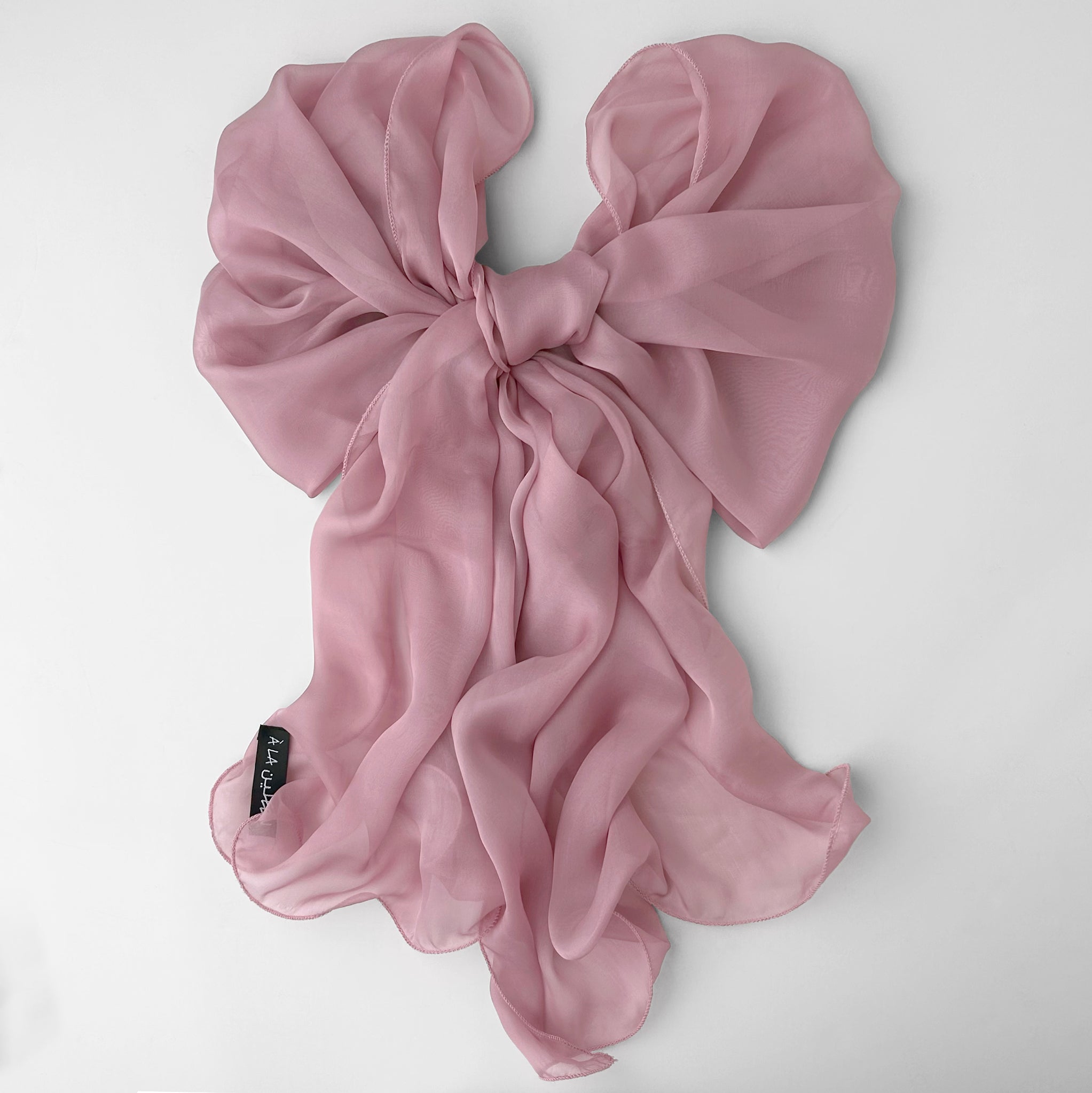 The Single-Layered Silk Chiffon Scarf – Dusty Mauve Rose - image 4