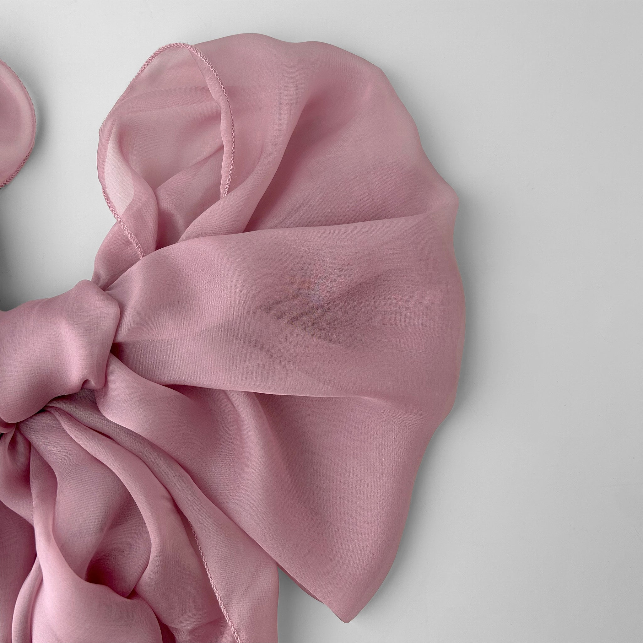 The Single-Layered Silk Chiffon Scarf – Dusty Mauve Rose - image 5