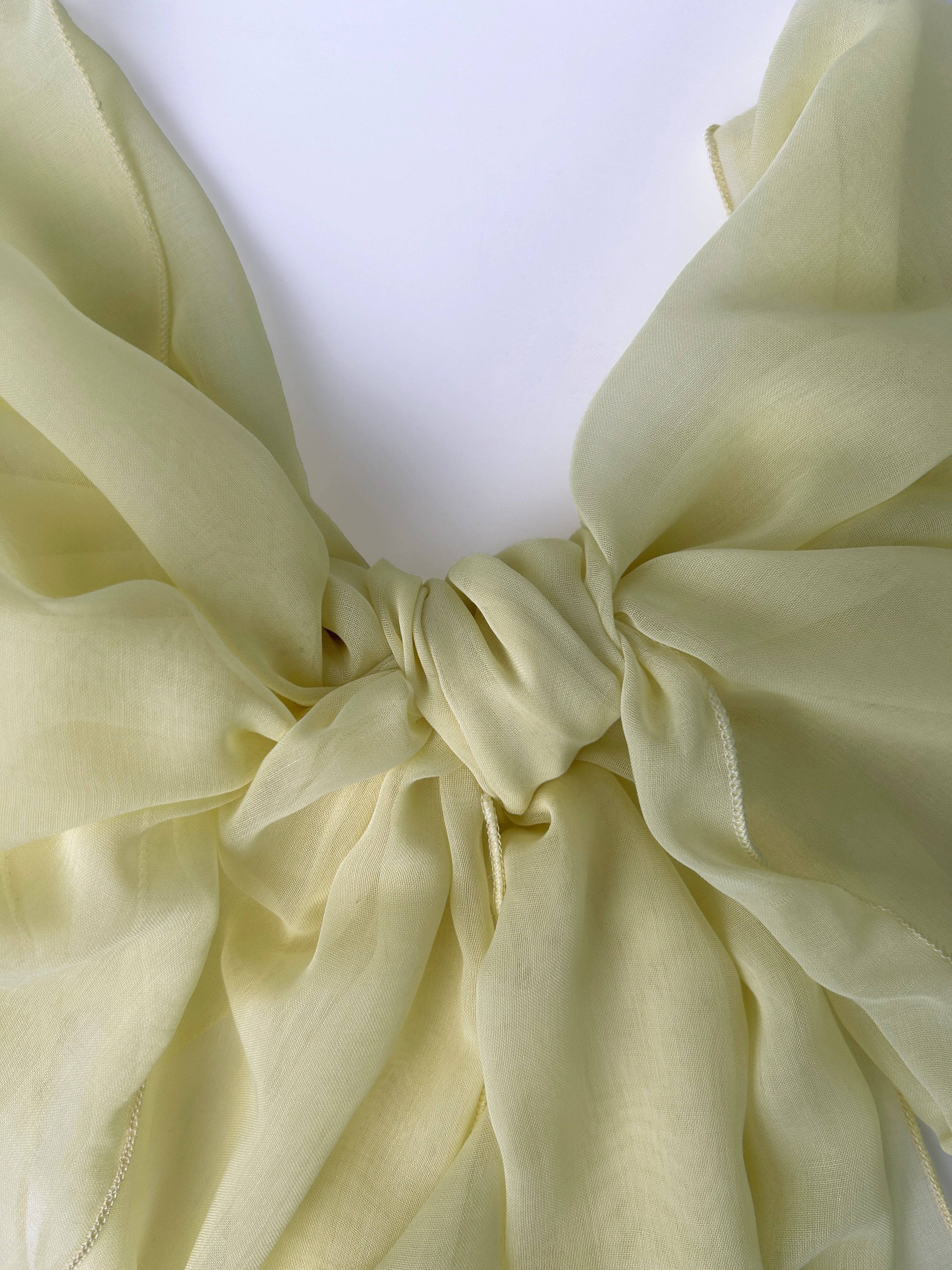 The à la Leen Voile Scarf with Wavy Hems- Yellow - image 1