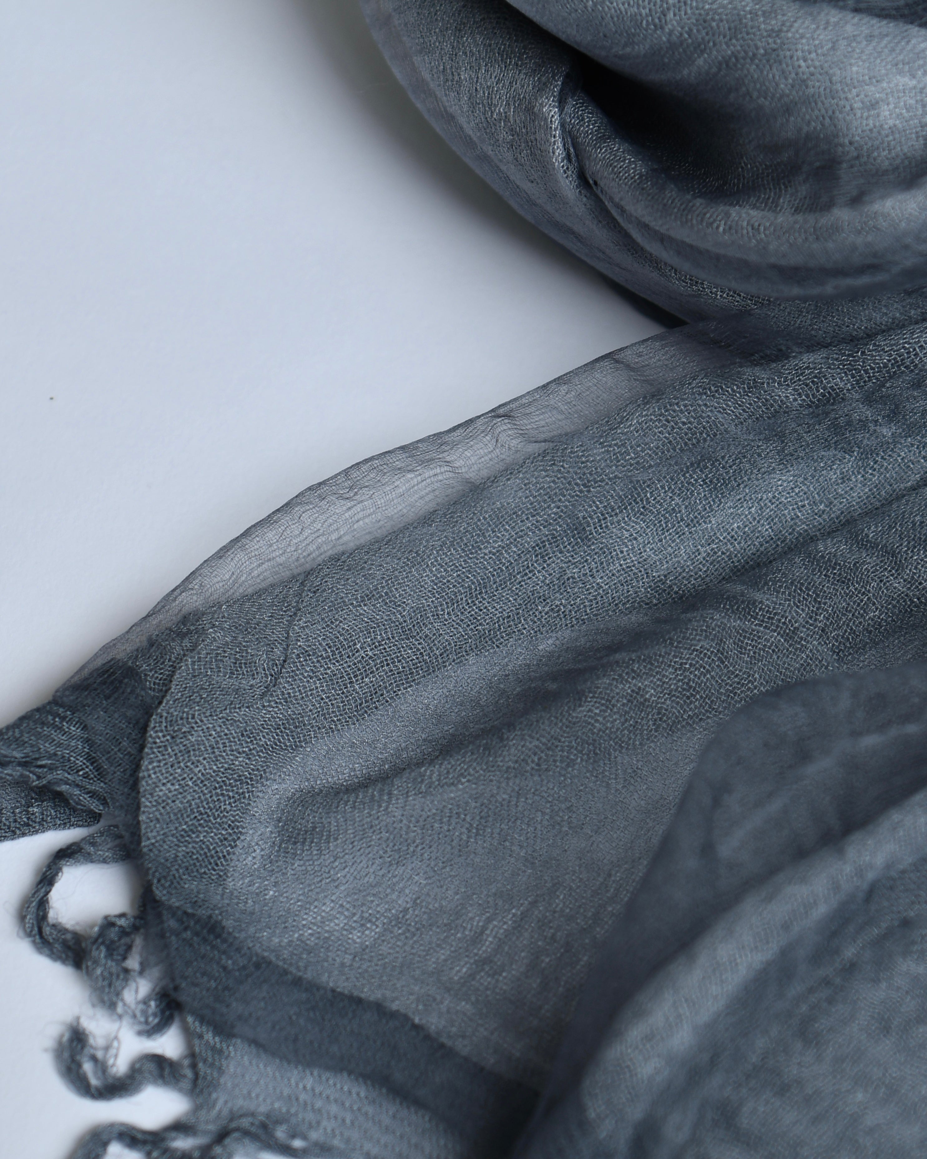 The OrganzaXCotton Double-Layered Scarf in Blue Grey - image 2