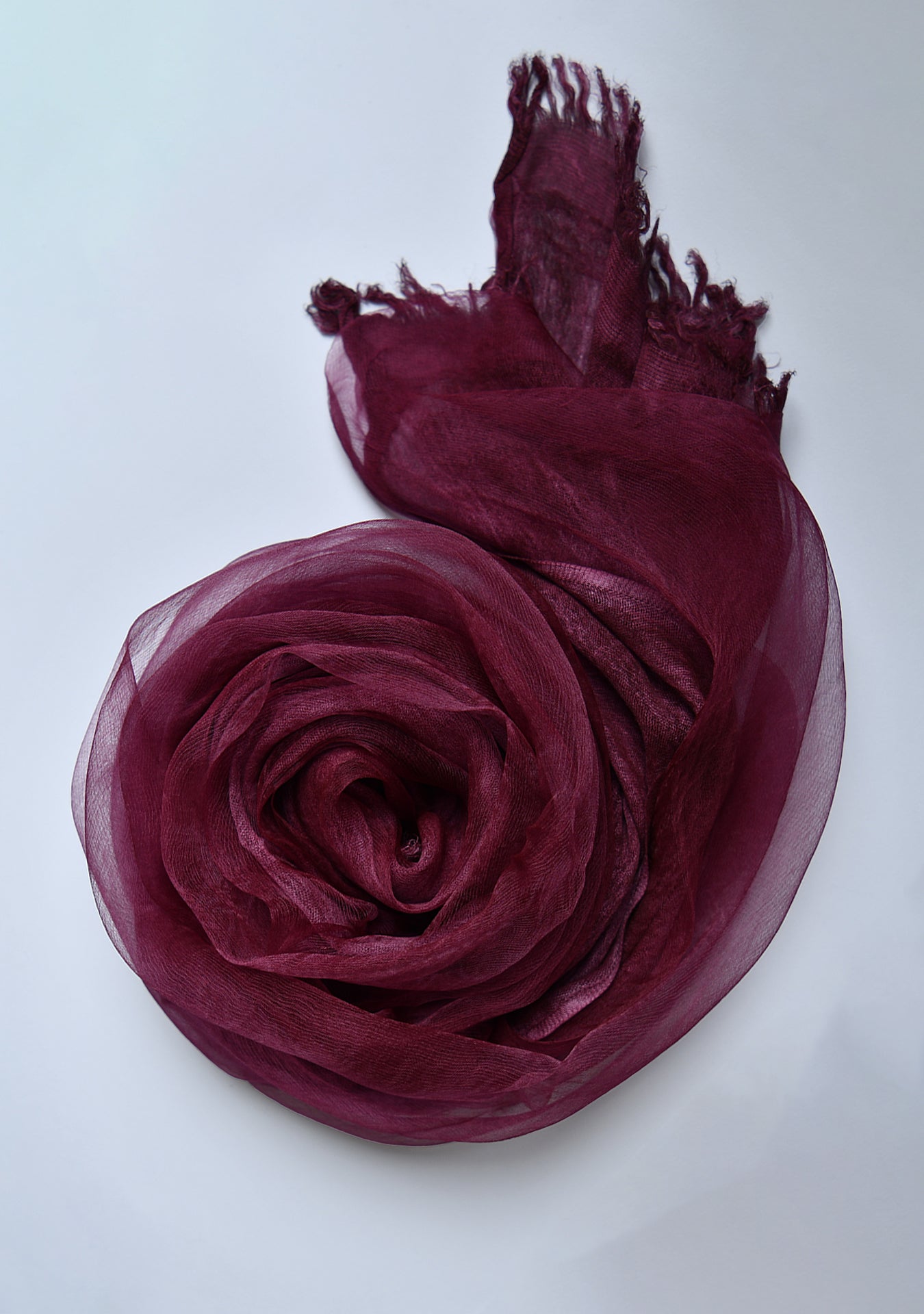 The OrganzaXCotton Double-Layered Scarf in Burgundy - image 2
