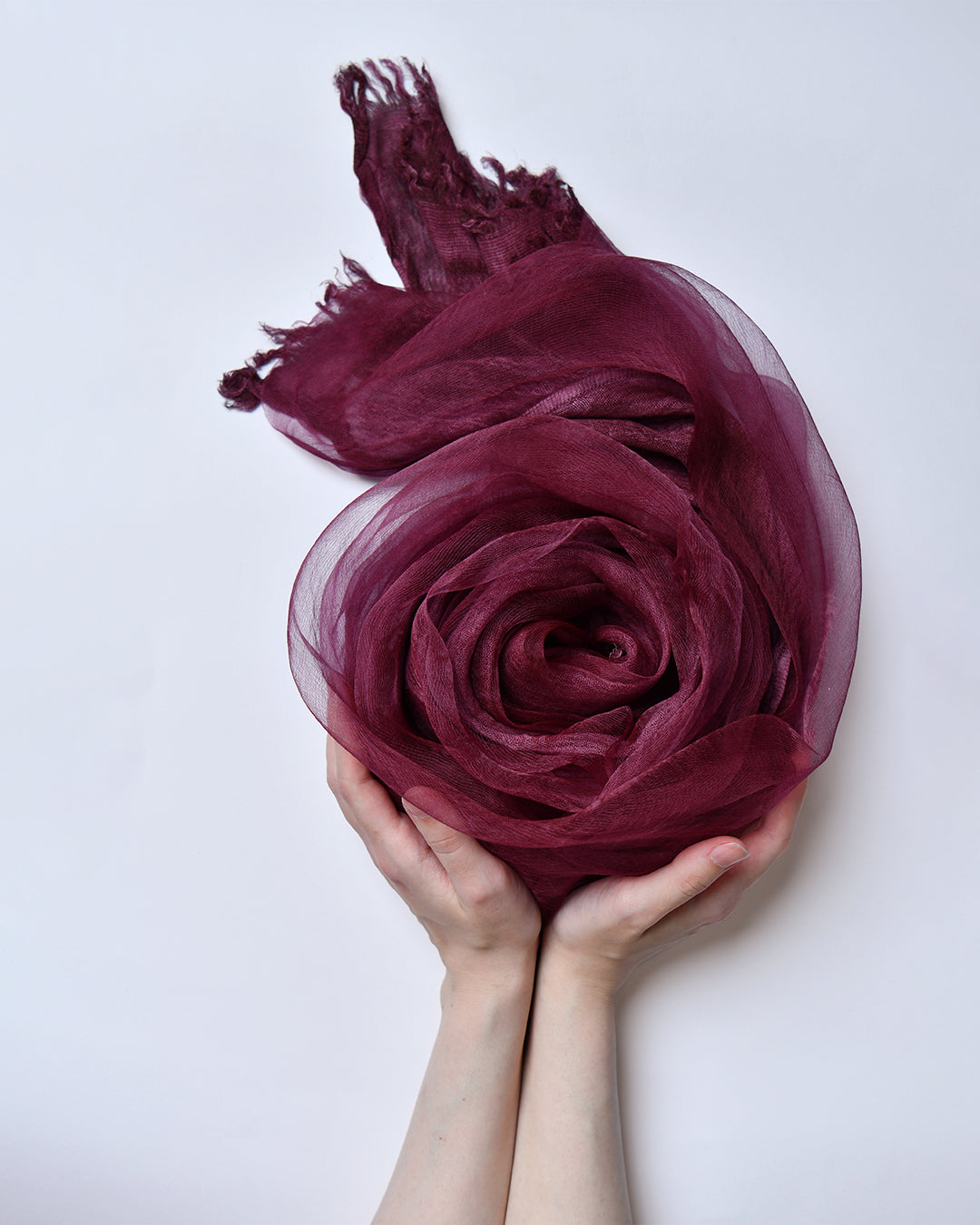 The OrganzaXCotton Double-Layered Scarf in Burgundy - image 1