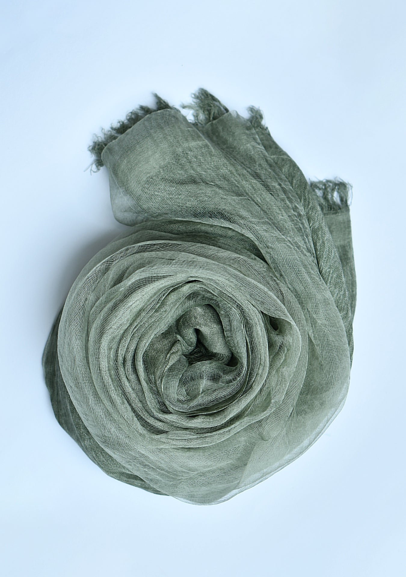 The OrganzaXCotton Double-Layered Scarf in Khaki Green - image 2