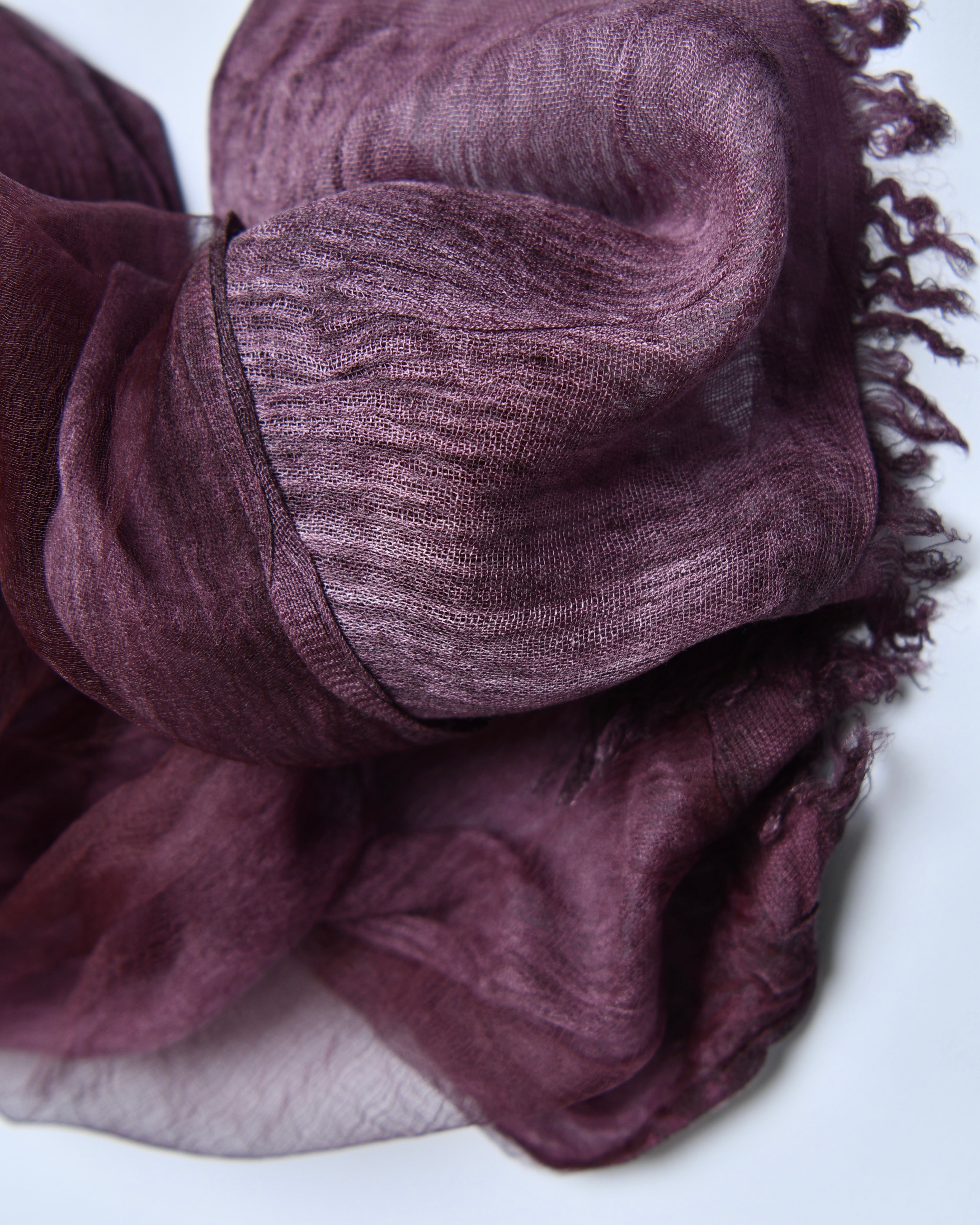 The OrganzaXCotton Double-Layered Scarf in Plum - image 2