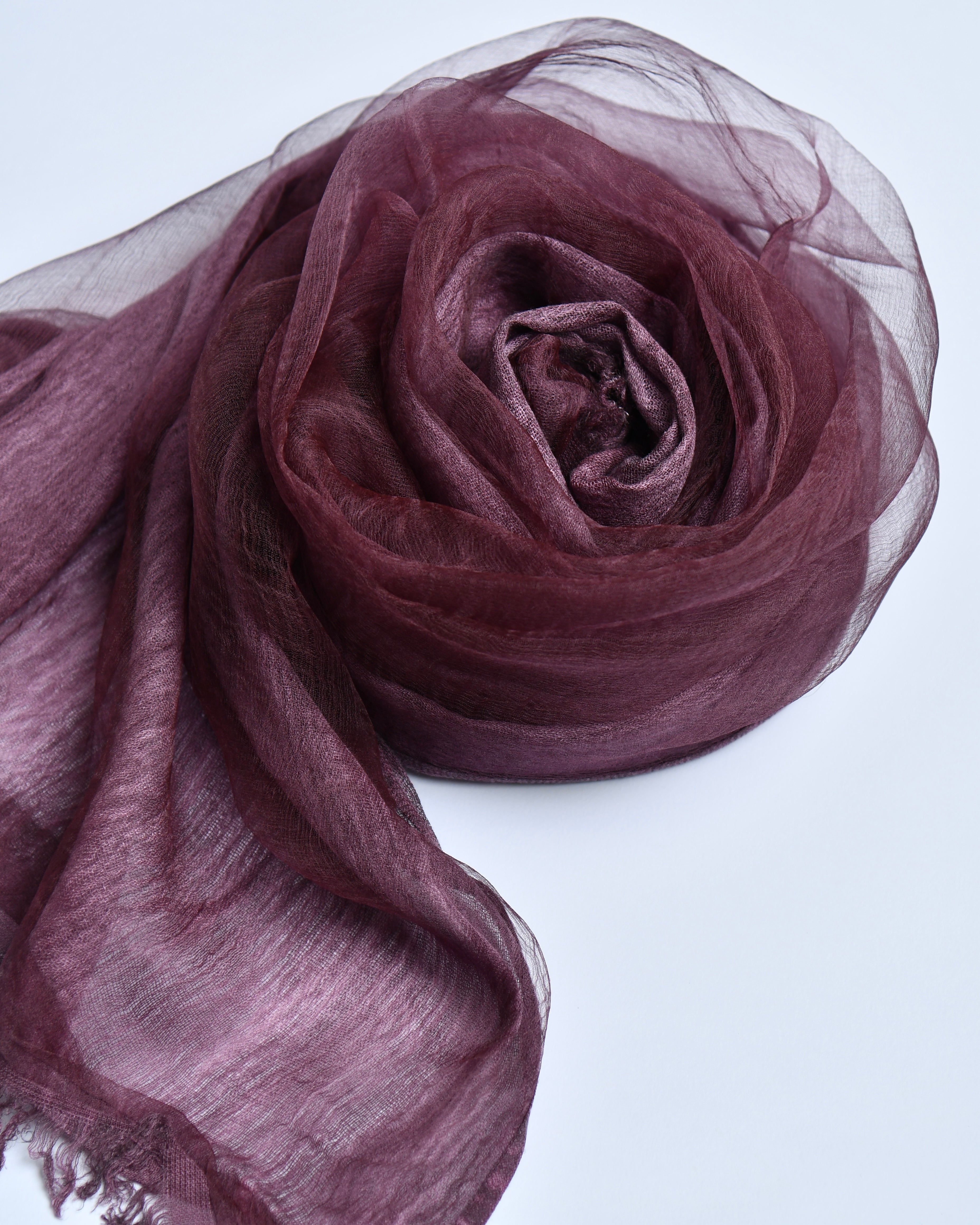 The OrganzaXCotton Double-Layered Scarf in Plum - image 3