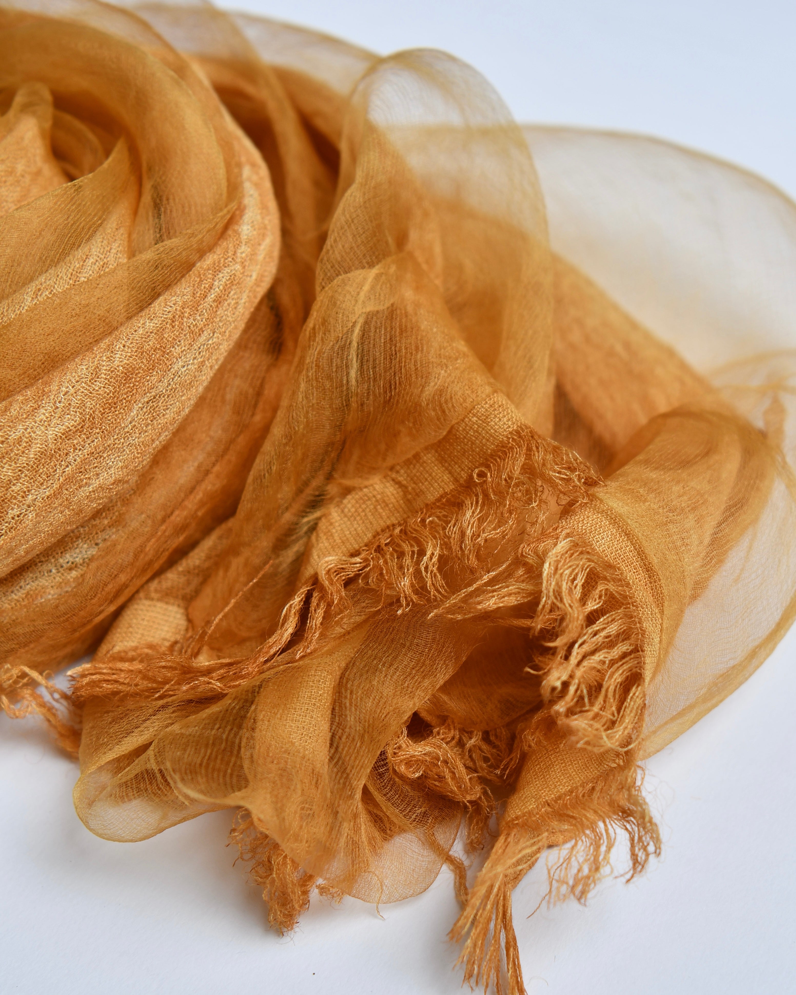 The OrganzaXCotton Double-Layered Scarf in Retro Mustard - image 3