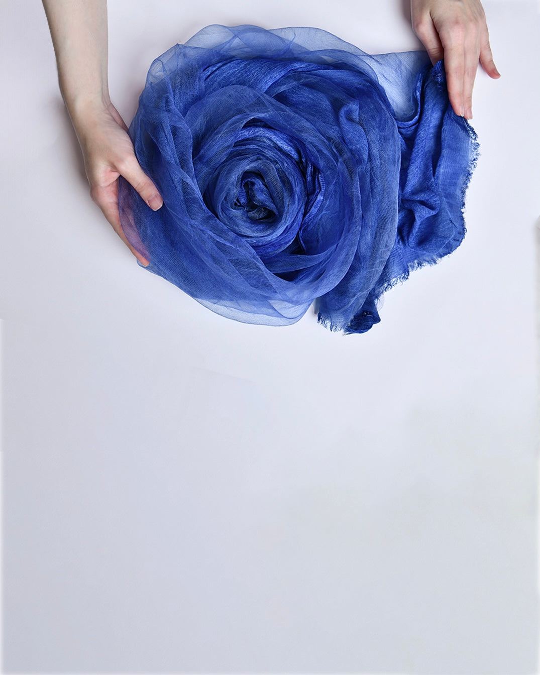 The OrganzaXCotton Double-Layered Scarf in Sapphire Blue - image 2