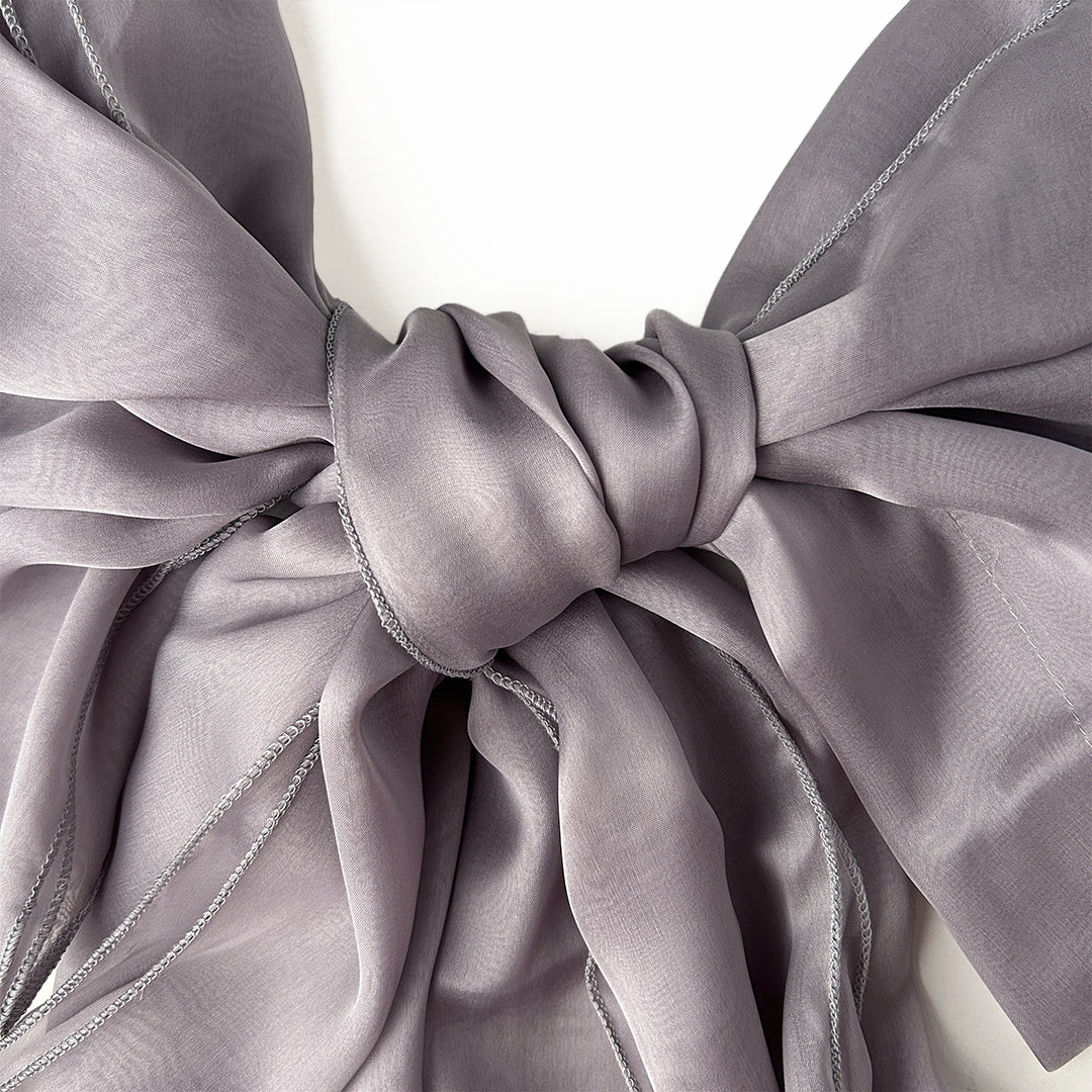 The Double-Layered Silk Chiffon Scarf – Silver Iris - image 3