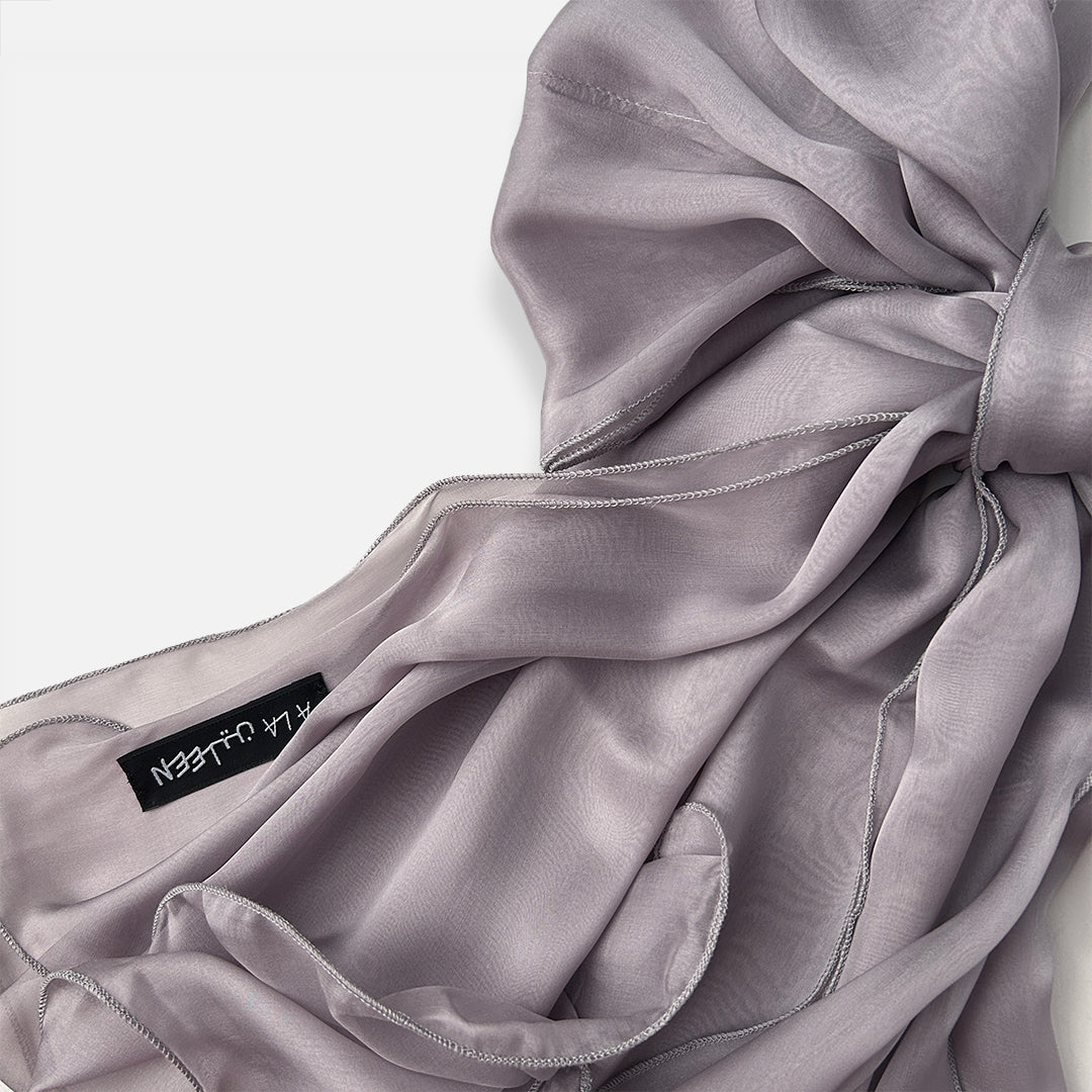The Double-Layered Silk Chiffon Scarf – Silver Iris - image 4