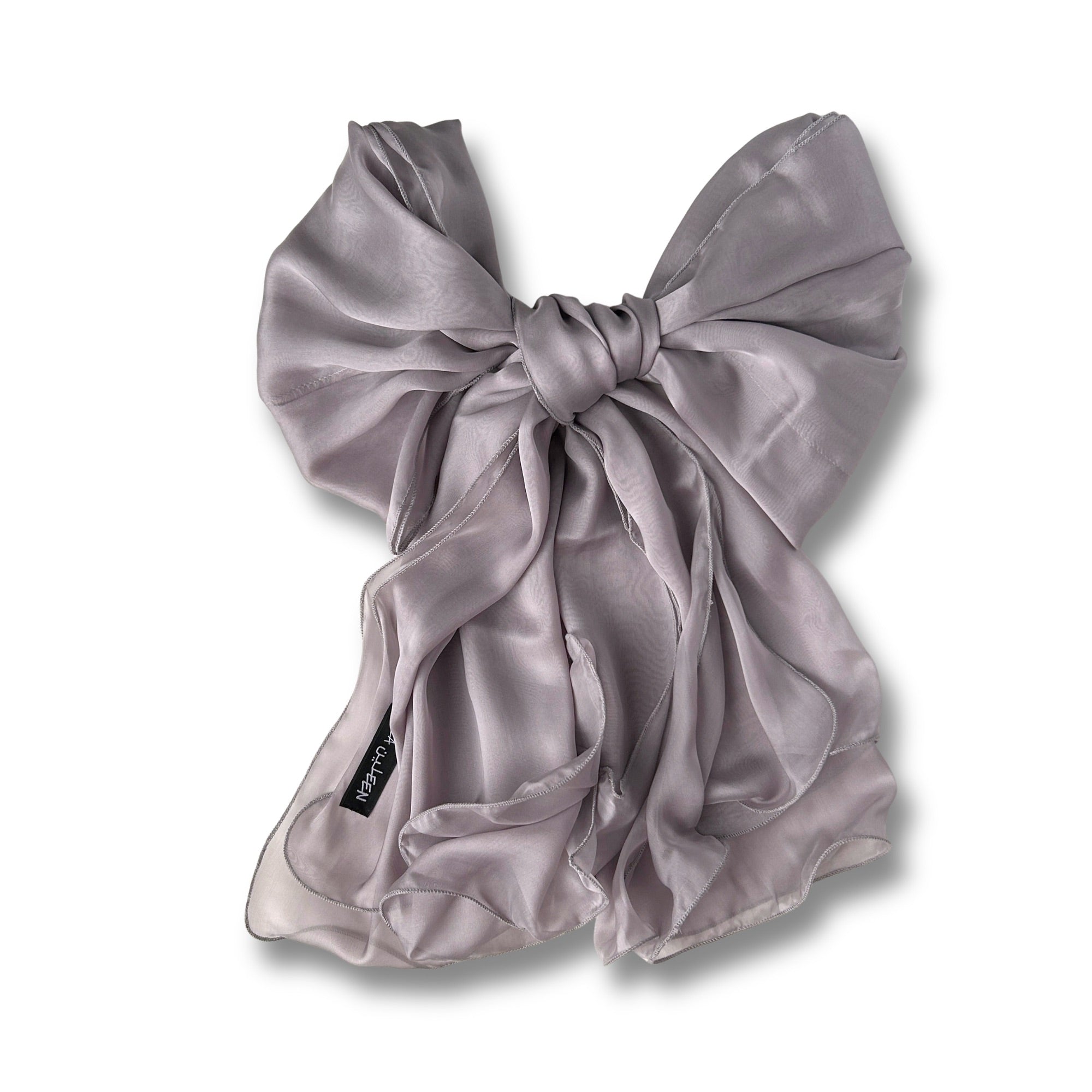 The Double-Layered Silk Chiffon Scarf – Silver Iris - image 1