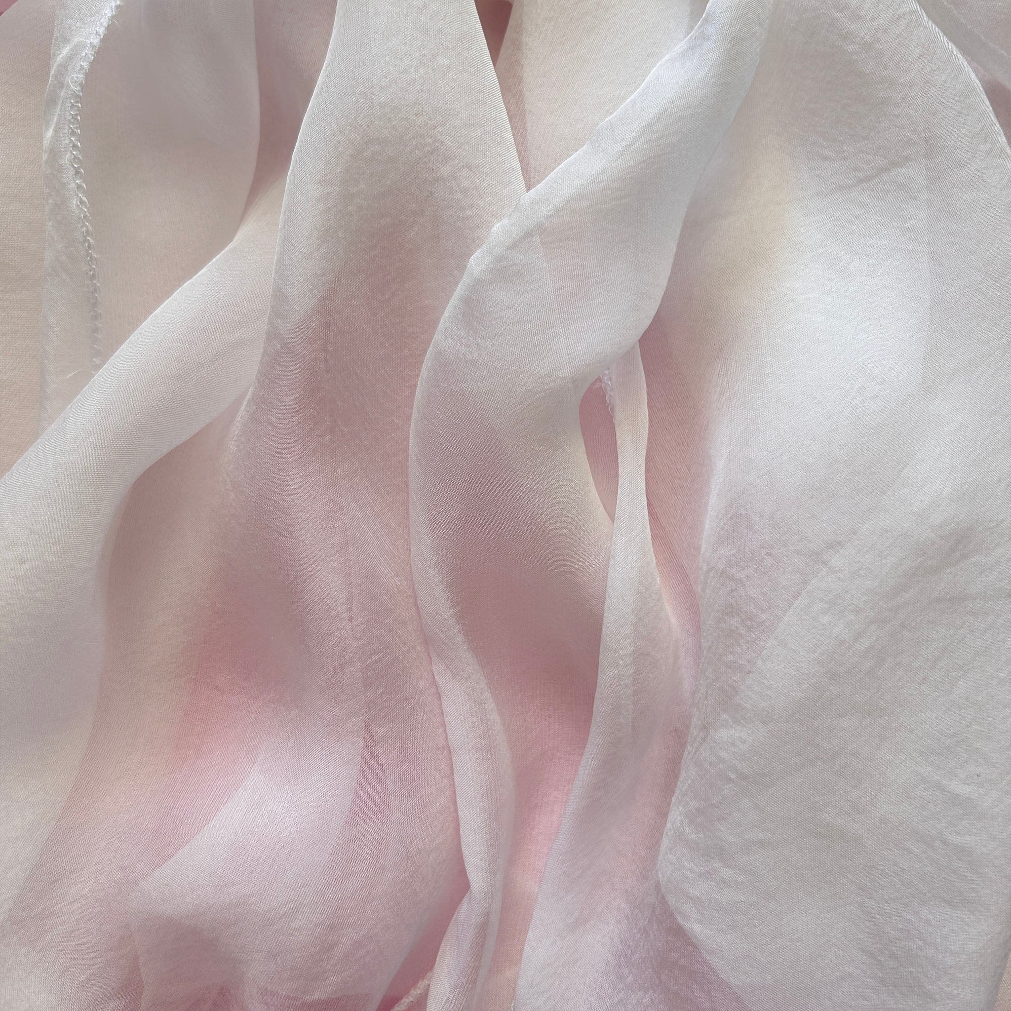 The Double-Layered Silk Chiffon Scarf – Pearl White – Bridal Edition - image 4