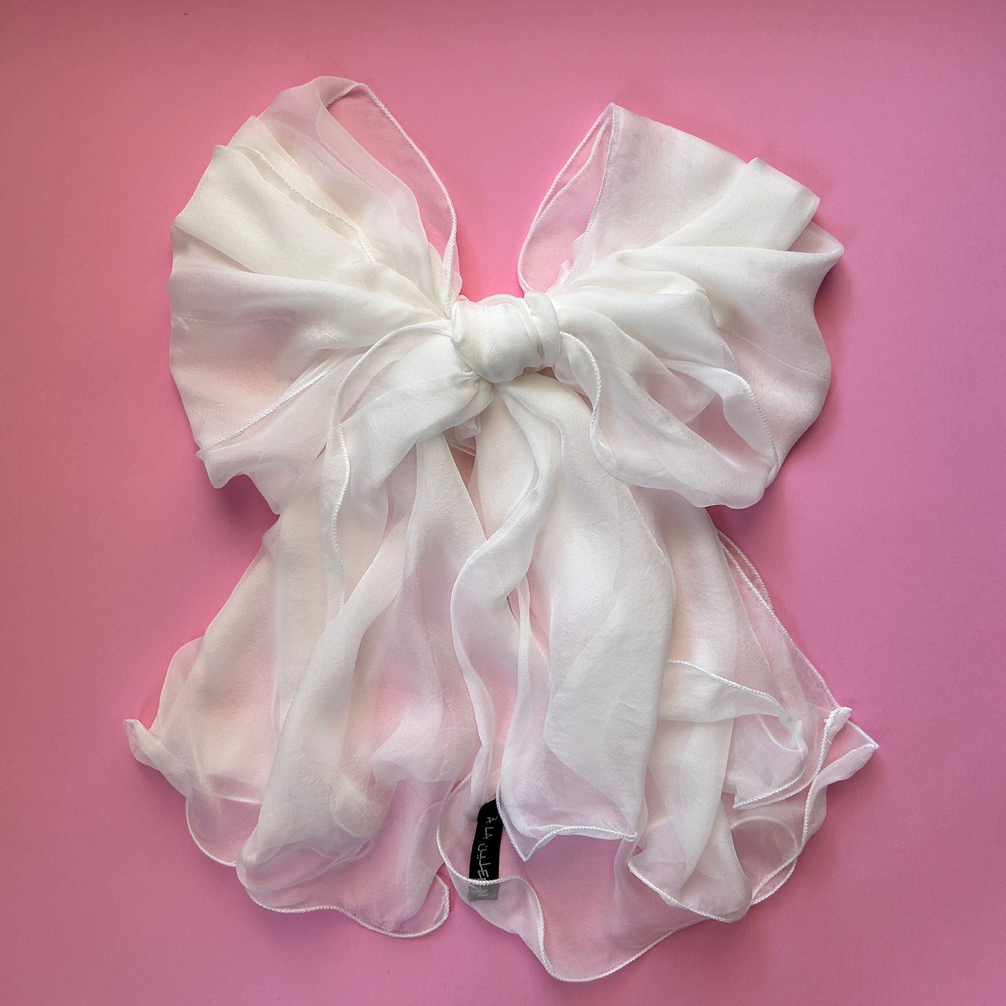 The Double-Layered Silk Chiffon Scarf – Pearl White – Bridal Edition - image 1