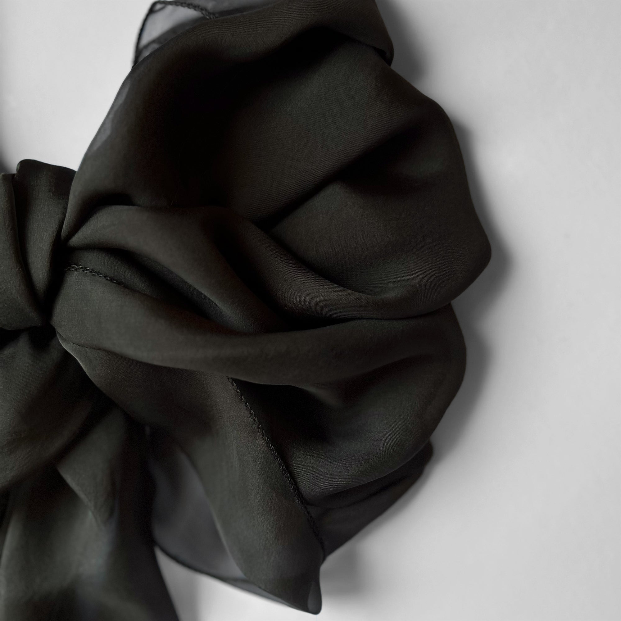 The Double-Layered Silk Chiffon Scarf – Army Brown - image 4