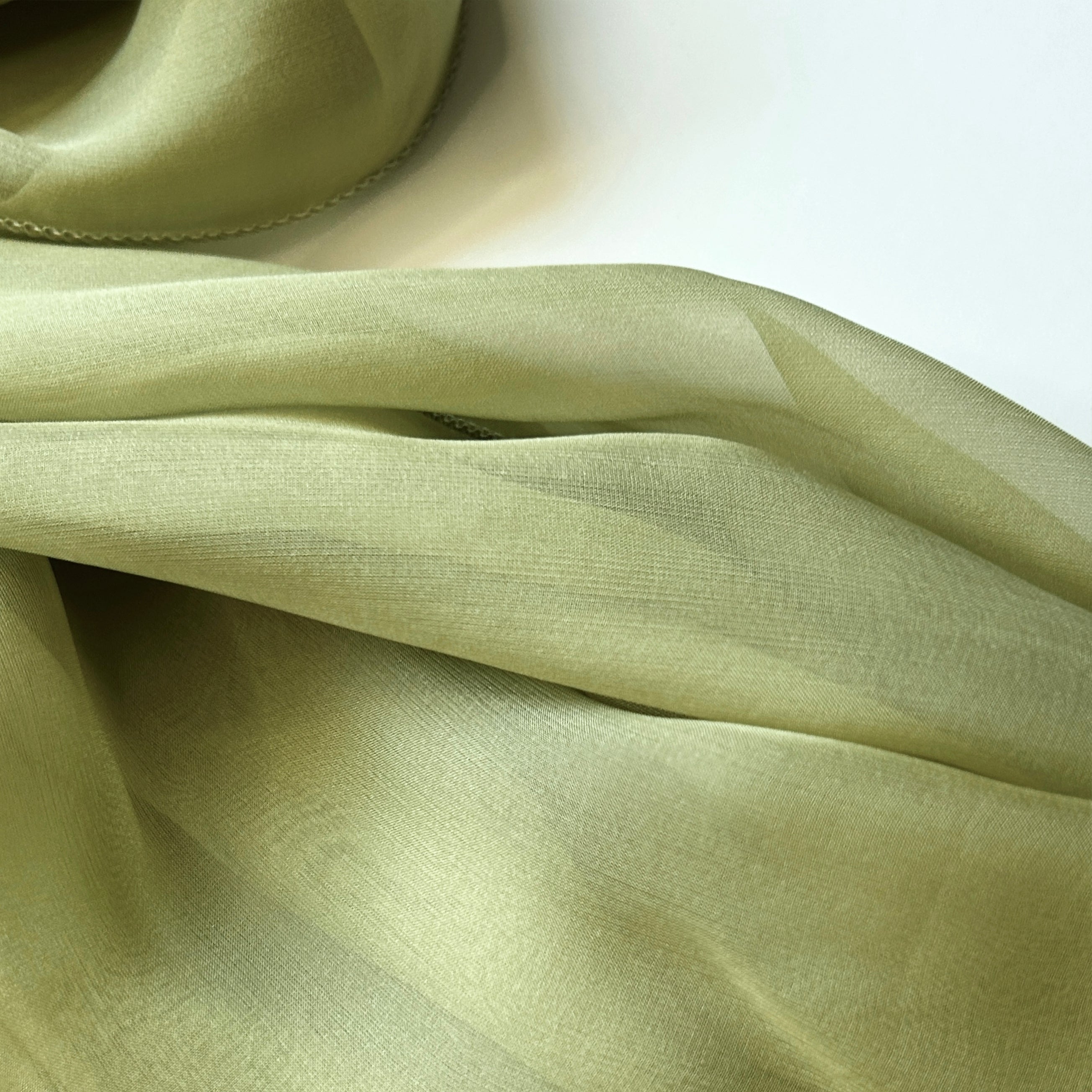 The Double-Layered Silk Chiffon Scarf – Apple Green - image 4