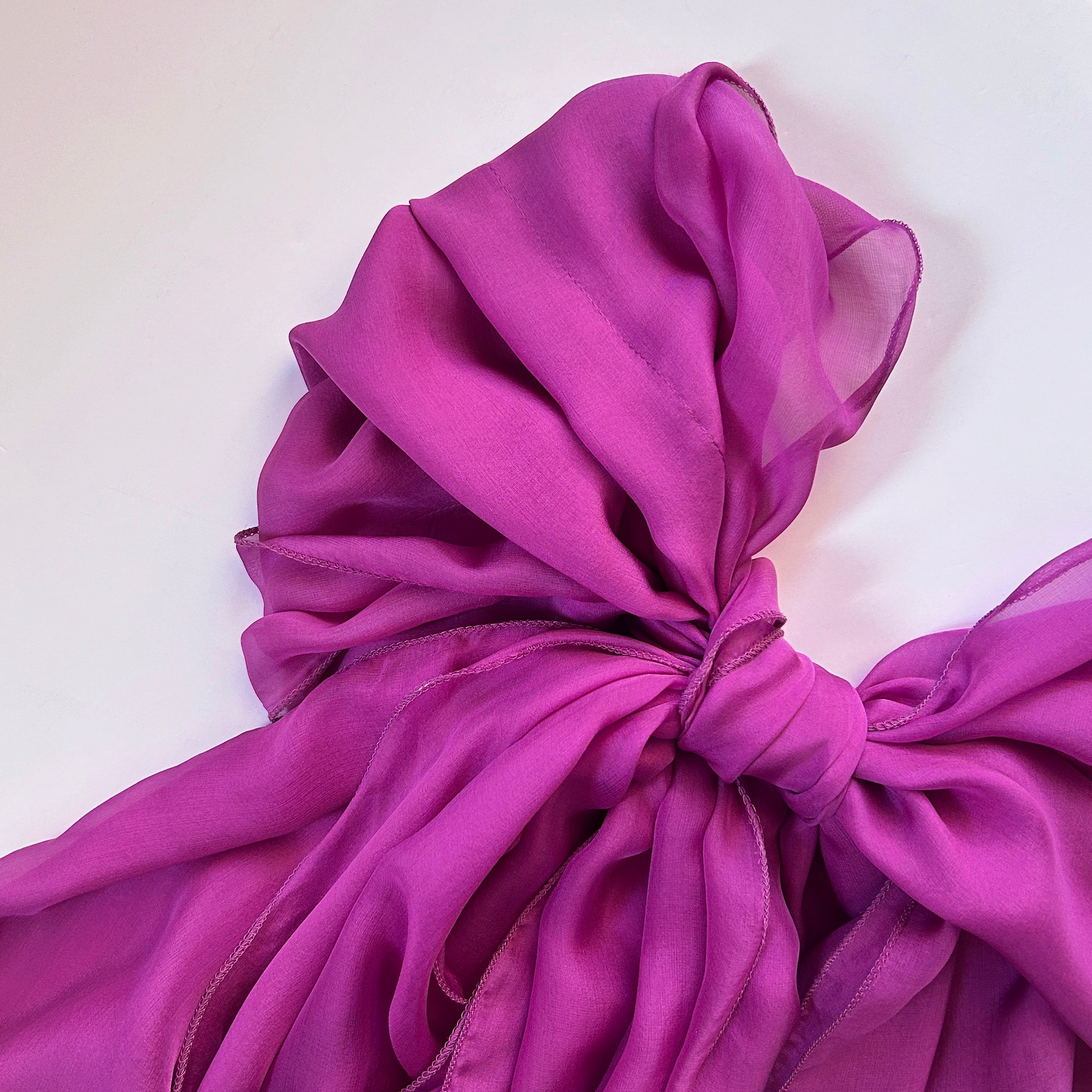 The Double-Layered Silk Chiffon Scarf – Runway Berry - image 2