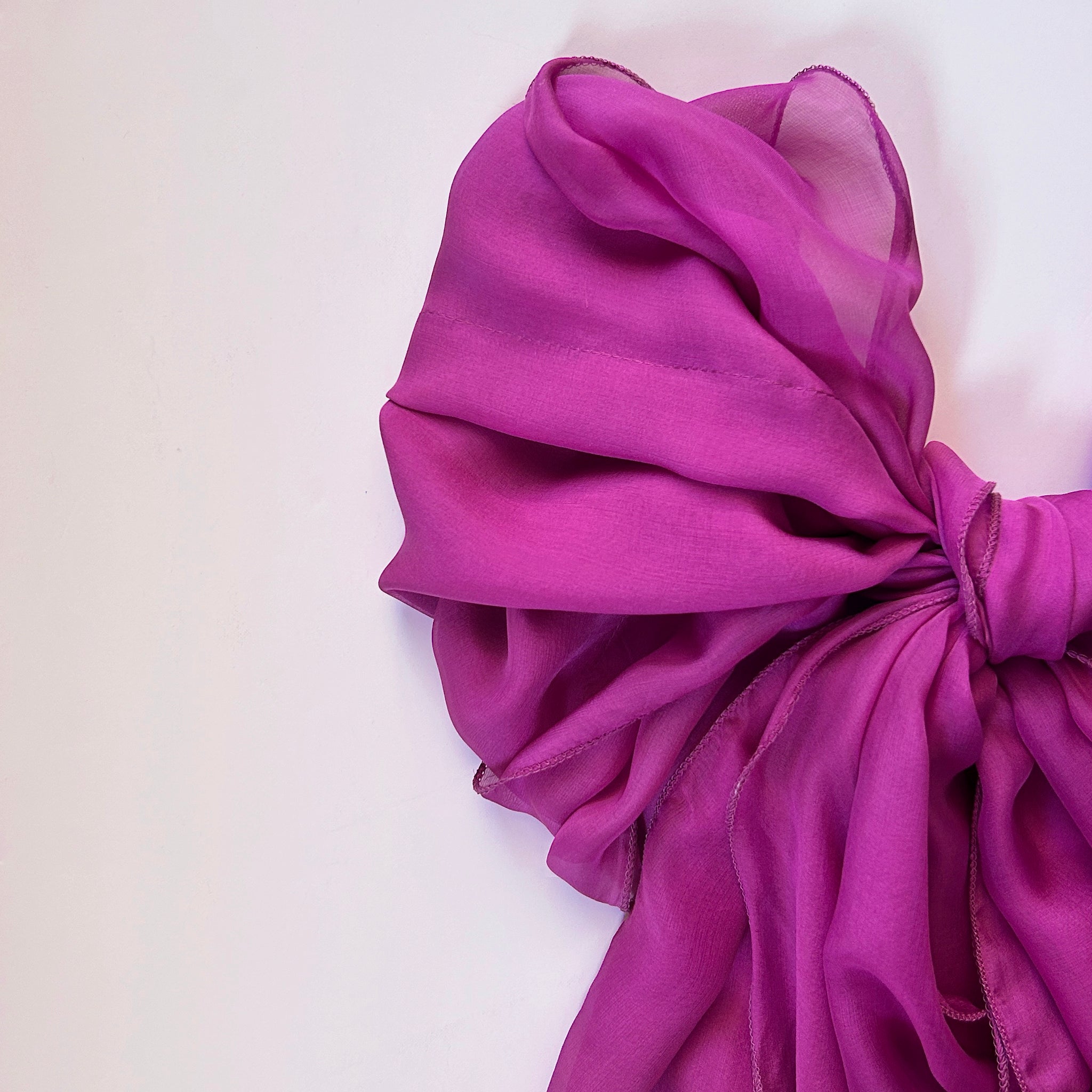 The Double-Layered Silk Chiffon Scarf – Runway Berry - image 3