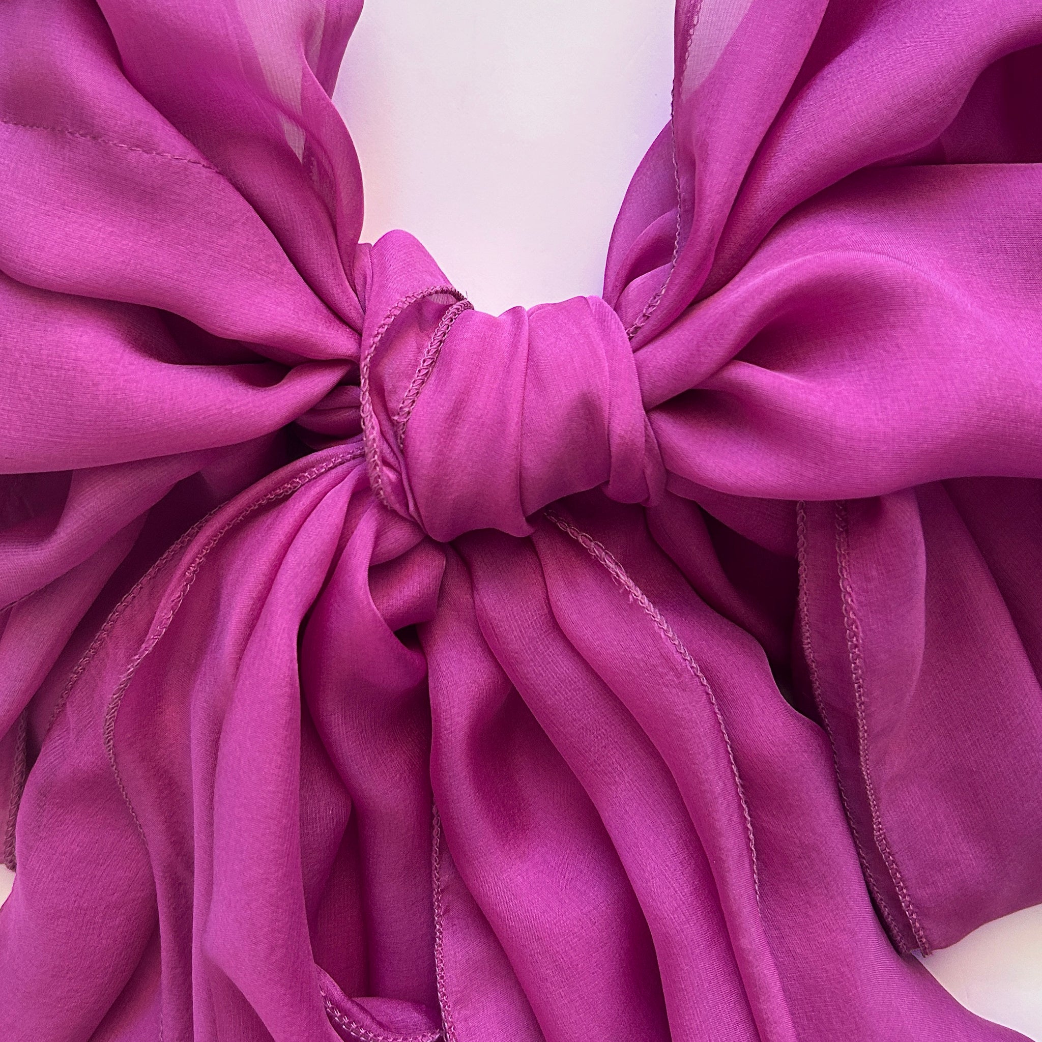 The Double-Layered Silk Chiffon Scarf – Runway Berry - image 4