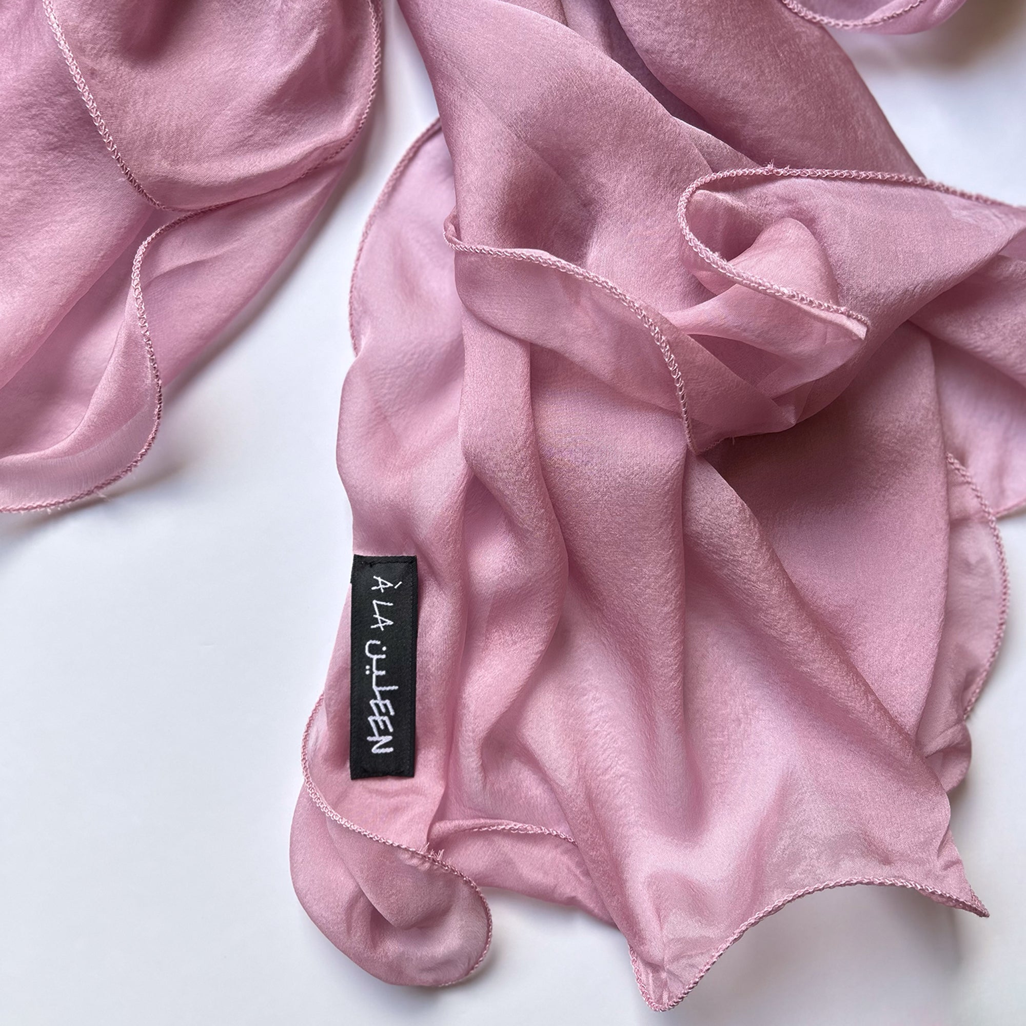 The Double-Layered Silk Chiffon Scarf – Lavender Pink - image 2