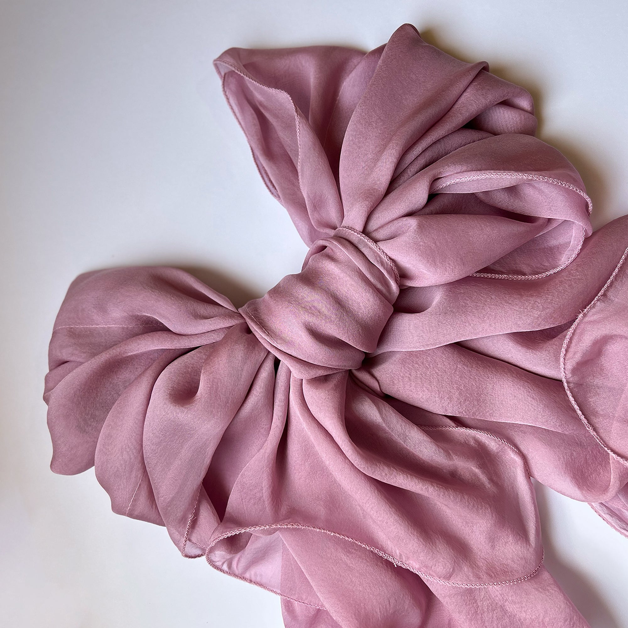 The Double-Layered Silk Chiffon Scarf – Lavender Pink - image 5