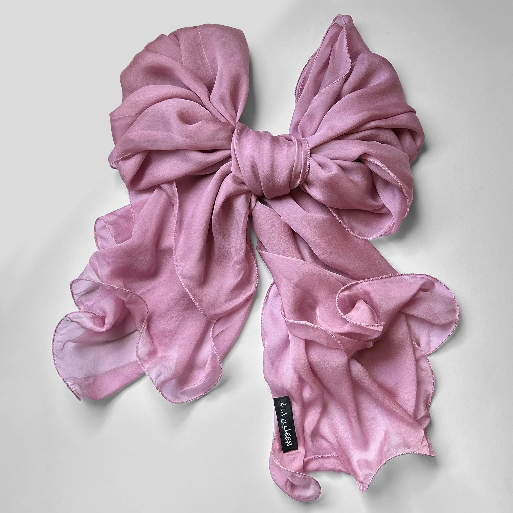 The Double-Layered Silk Chiffon Scarf – Lavender Pink - image 1