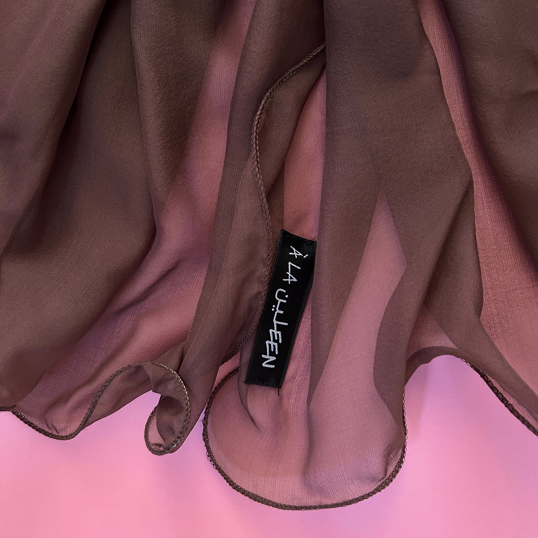 The Single-Layered Silk Chiffon Scarf – Brown - image 4