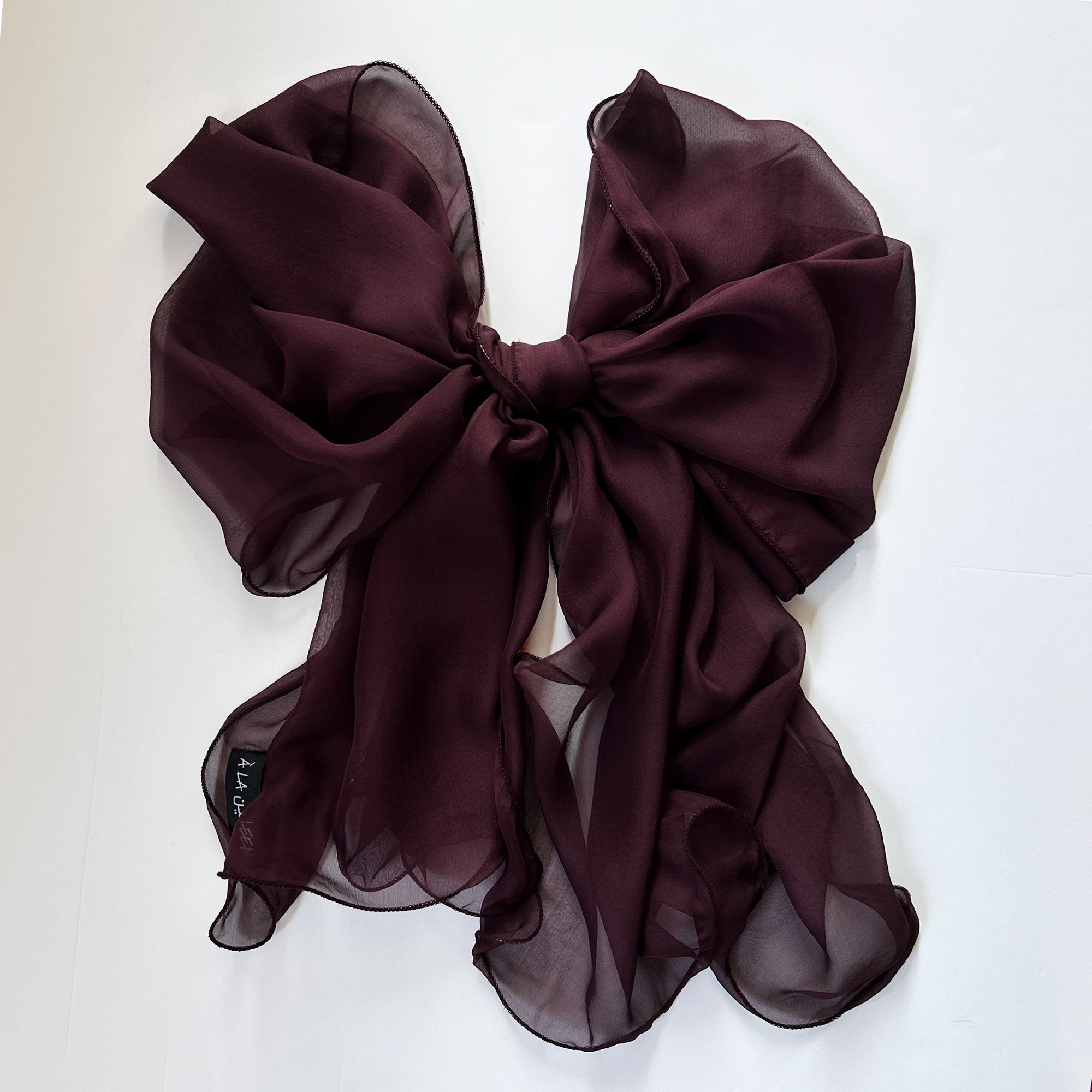 The Single-Layered Silk Chiffon Scarf – Rich Burgundy - image 1