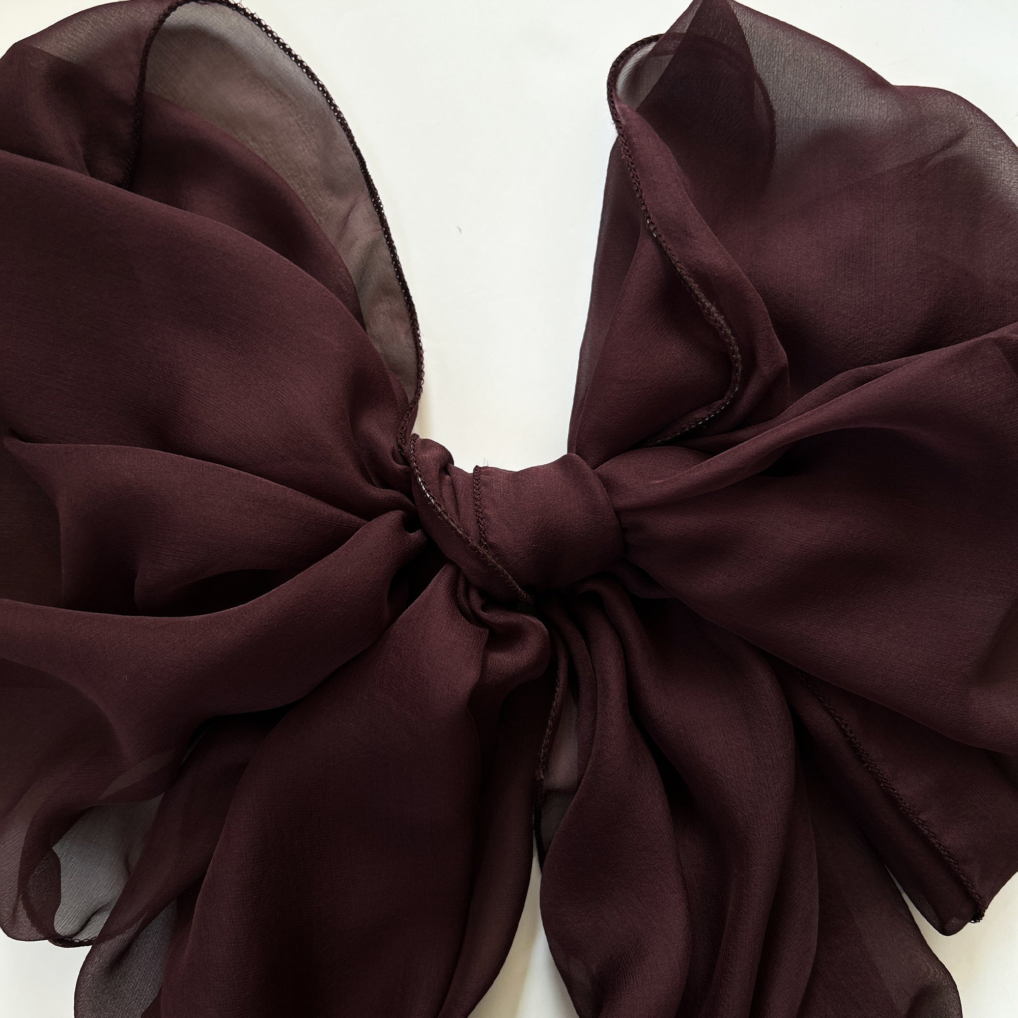 The Single-Layered Silk Chiffon Scarf – Rich Burgundy - image 2