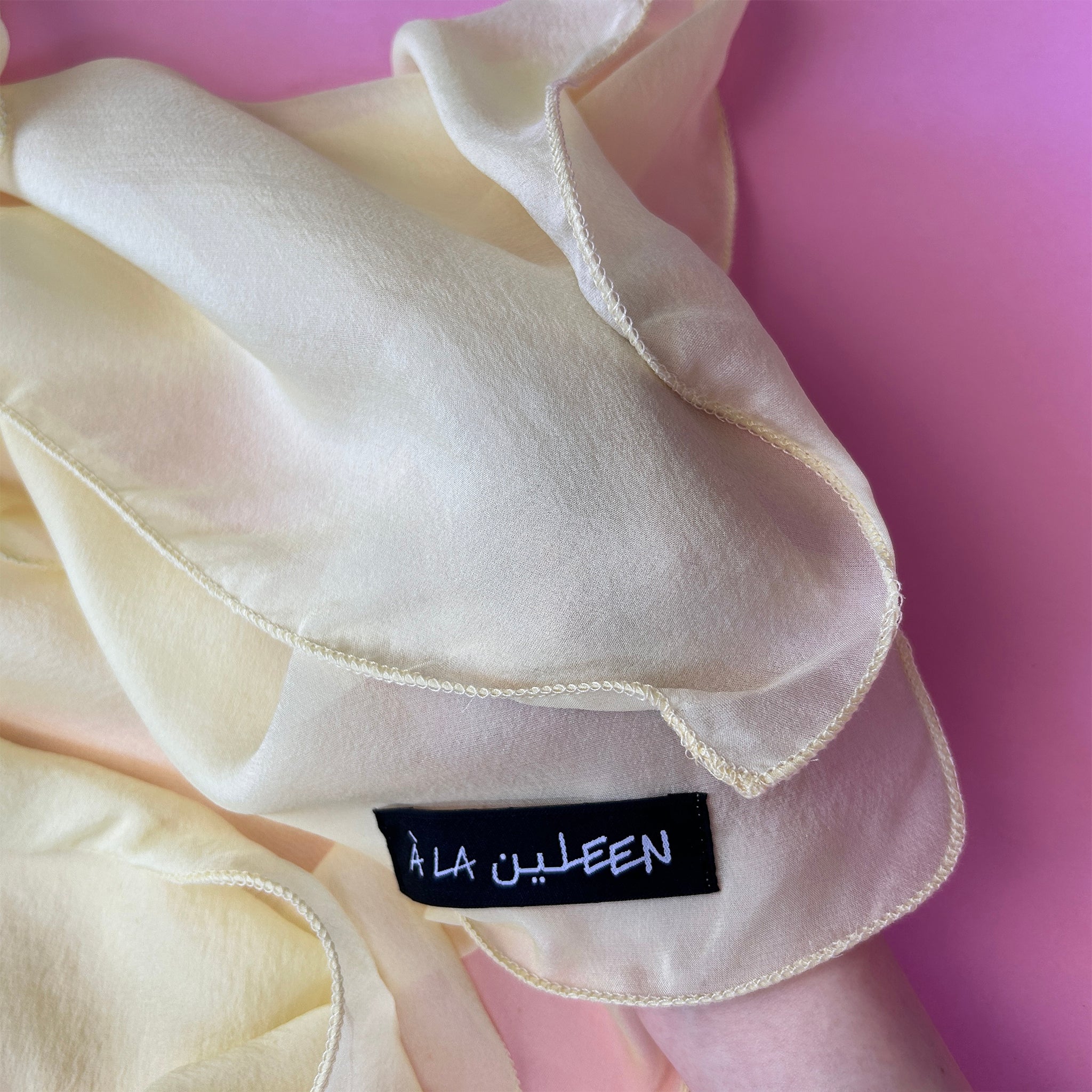 The Single-Layered Silk Chiffon Scarf – Limoncello Yellow - image 7