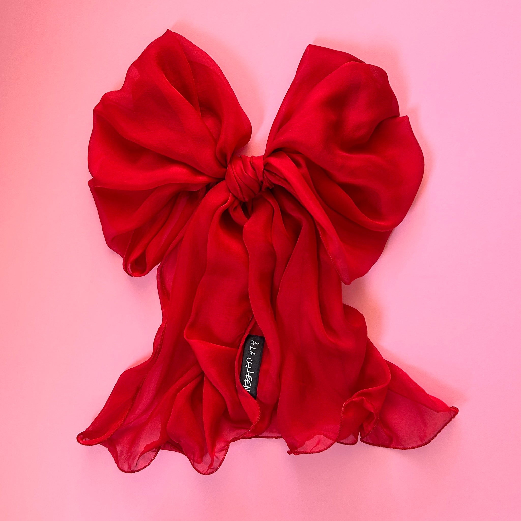 The Single-Layered Silk Chiffon Scarf – Chili Red - image 2