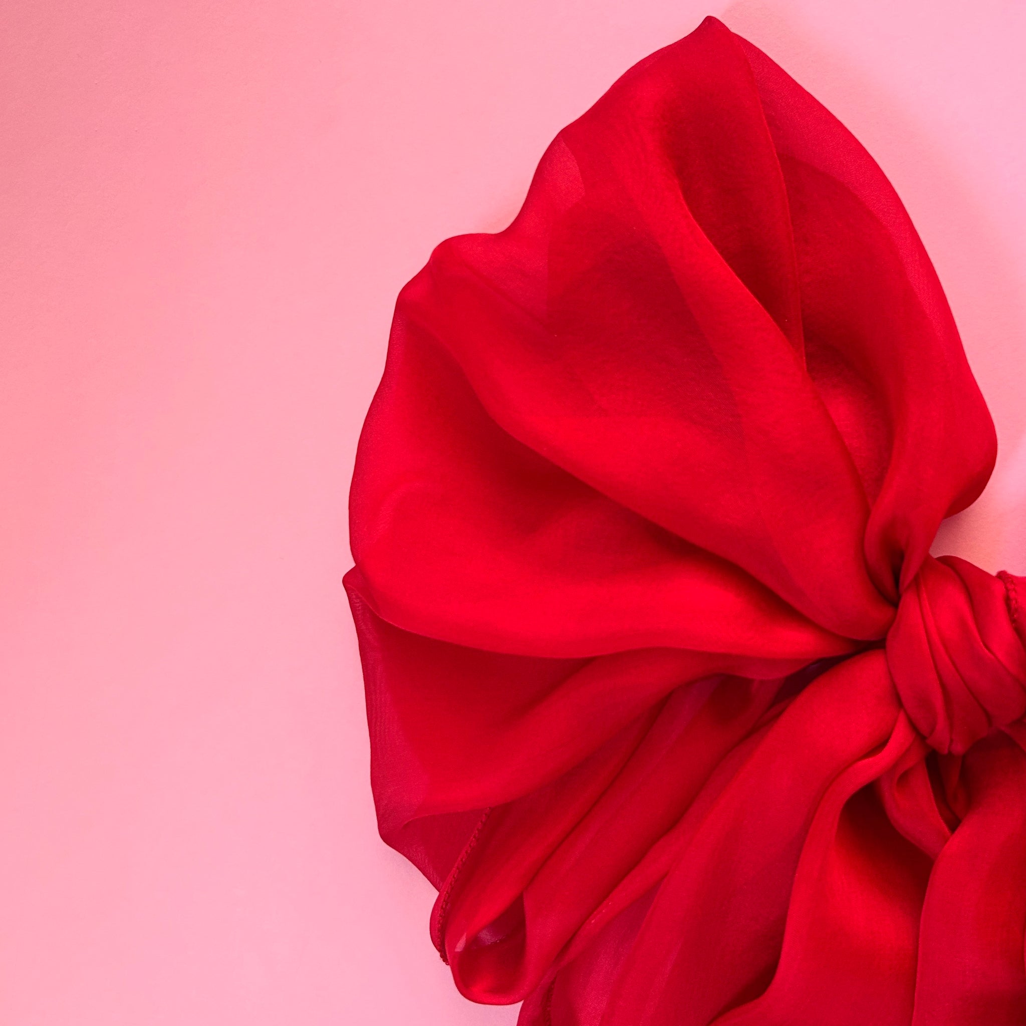 The Single-Layered Silk Chiffon Scarf – Chili Red - image 3