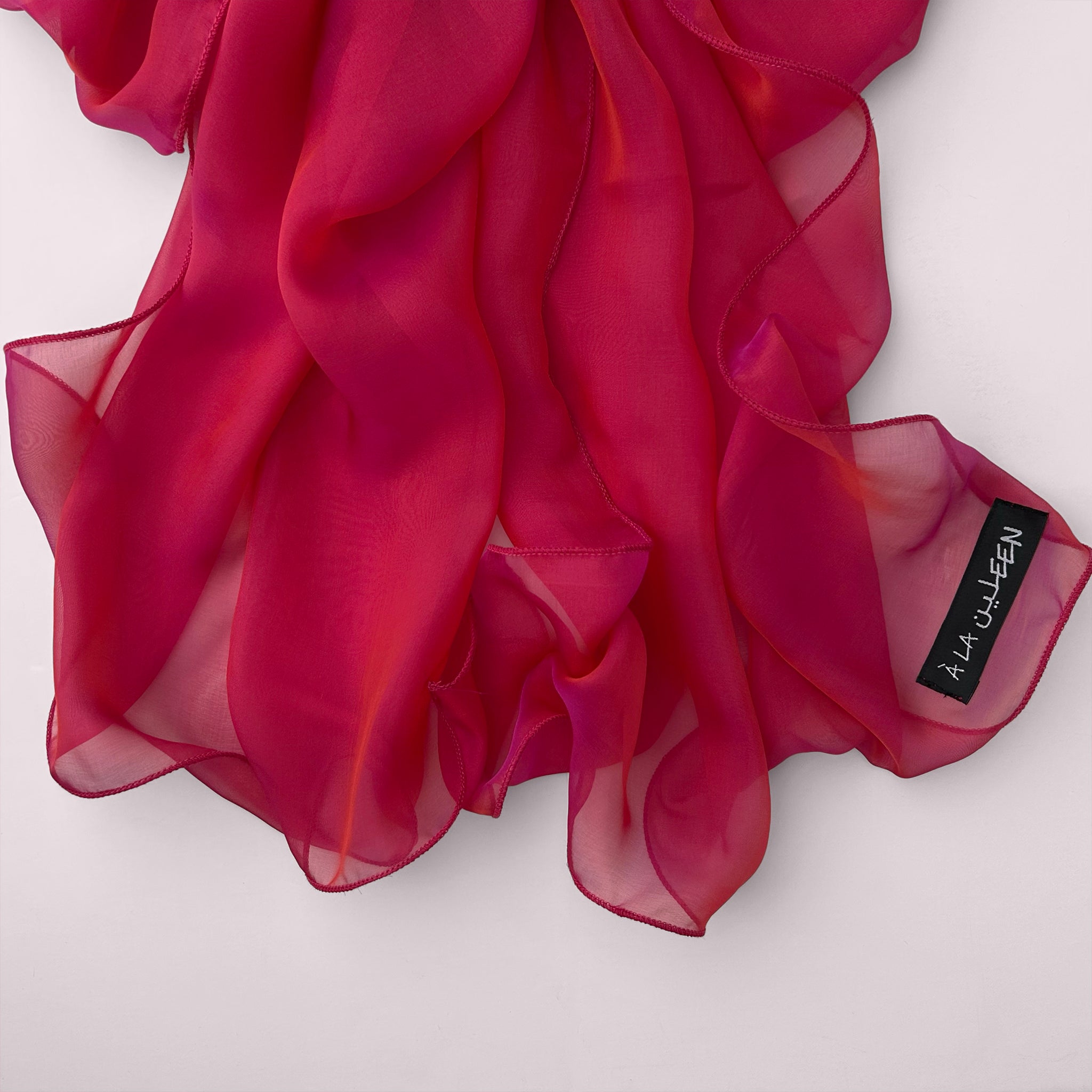The Single-Layered Silk Chiffon Scarf – Iridescent Frosted Berry – Special Edition - image 6