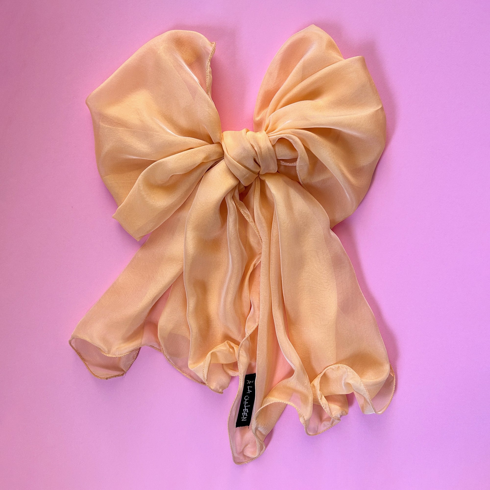The Single-Layered Silk Chiffon Scarf – Peach Sorbet - image 1