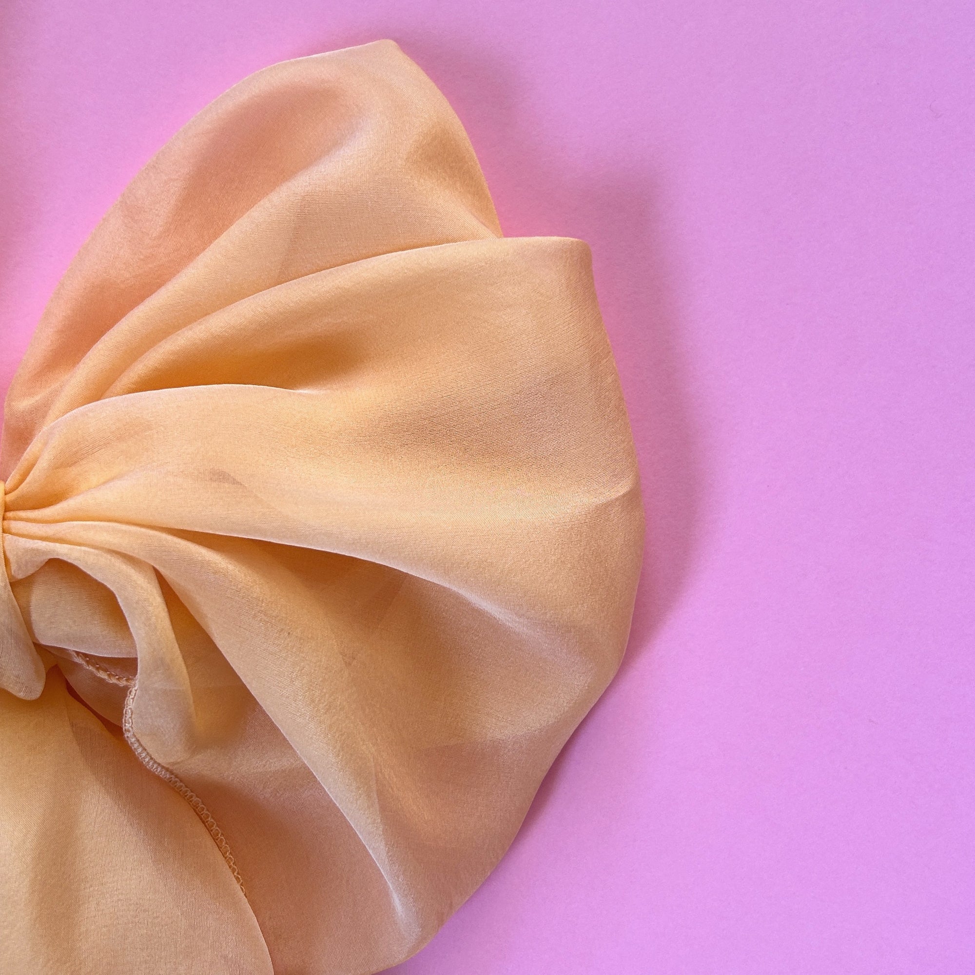 The Single-Layered Silk Chiffon Scarf – Peach Sorbet - image 4