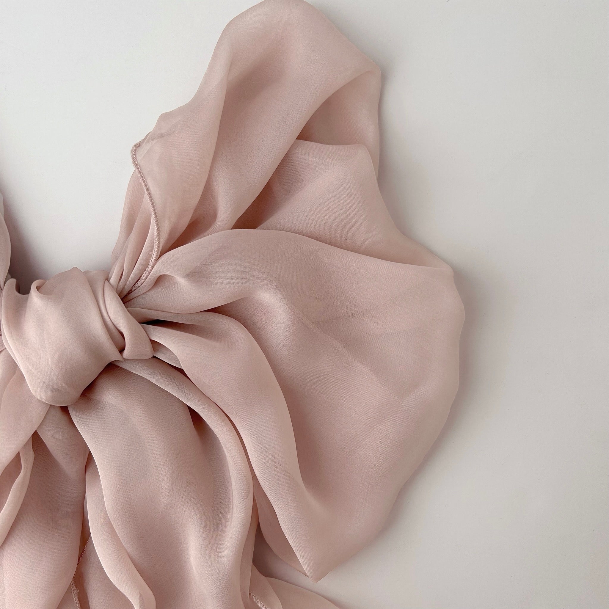 The Single-Layered Silk Chiffon Scarf – Nude Ballet Pink - image 3