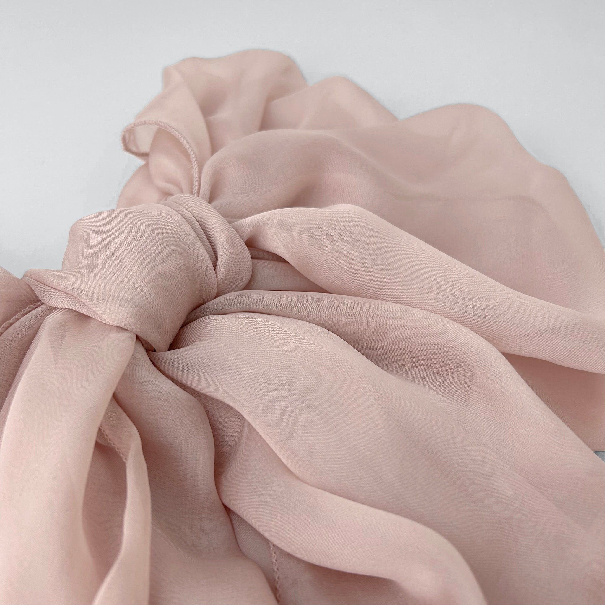 The Single-Layered Silk Chiffon Scarf – Nude Ballet Pink - image 6