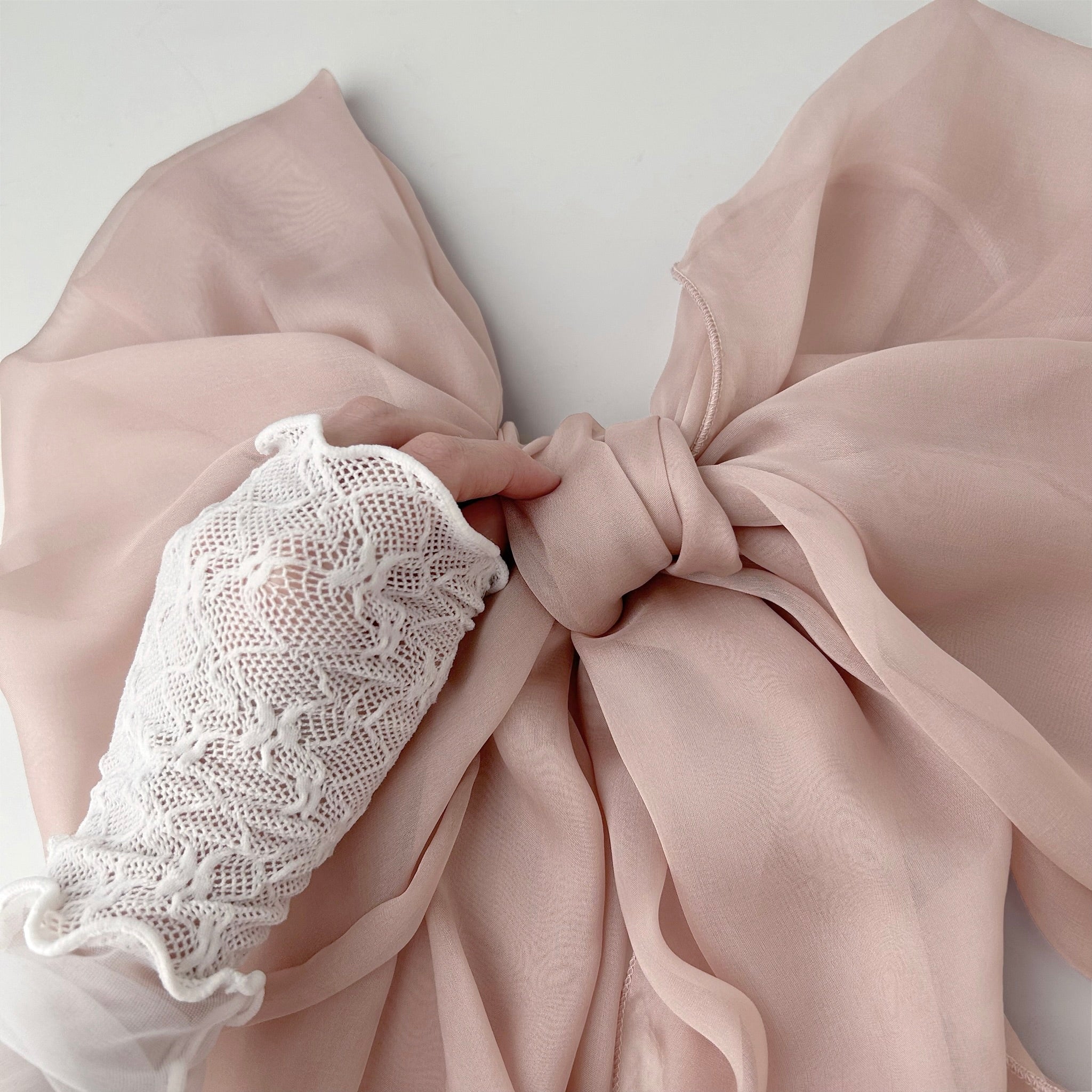 The Single-Layered Silk Chiffon Scarf – Nude Ballet Pink - image 1