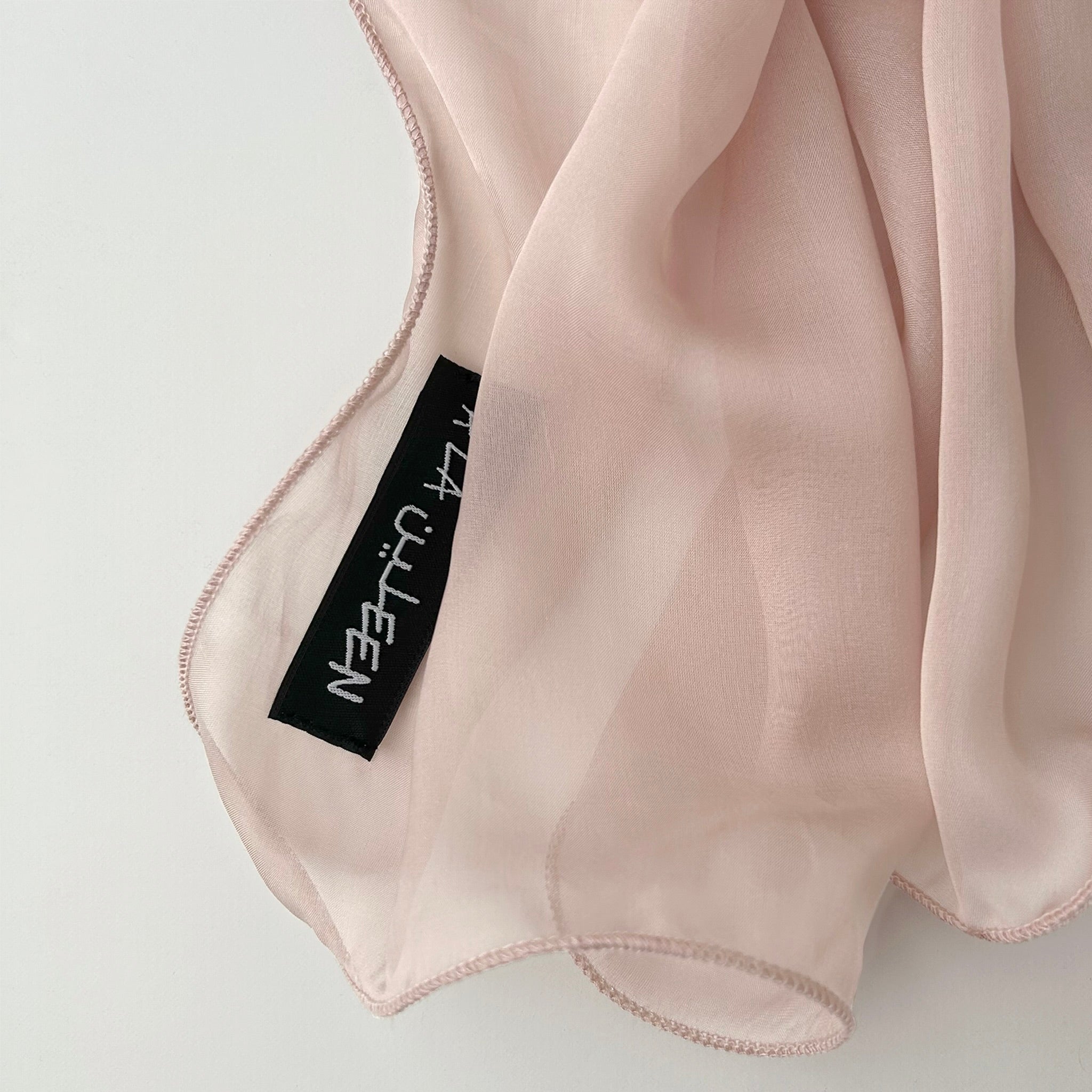 The Single-Layered Silk Chiffon Scarf – Nude Ballet Pink - image 5